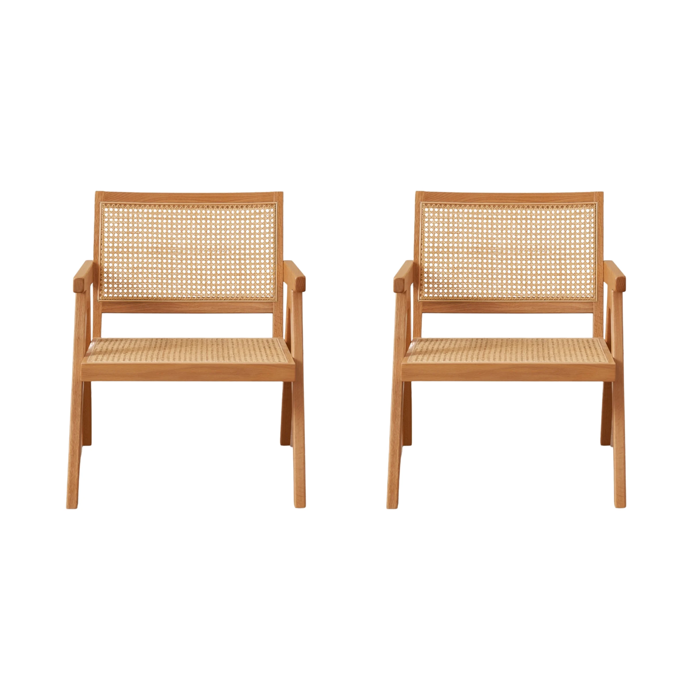 Solidwood Norway 2PCS Rattan Armchair Set