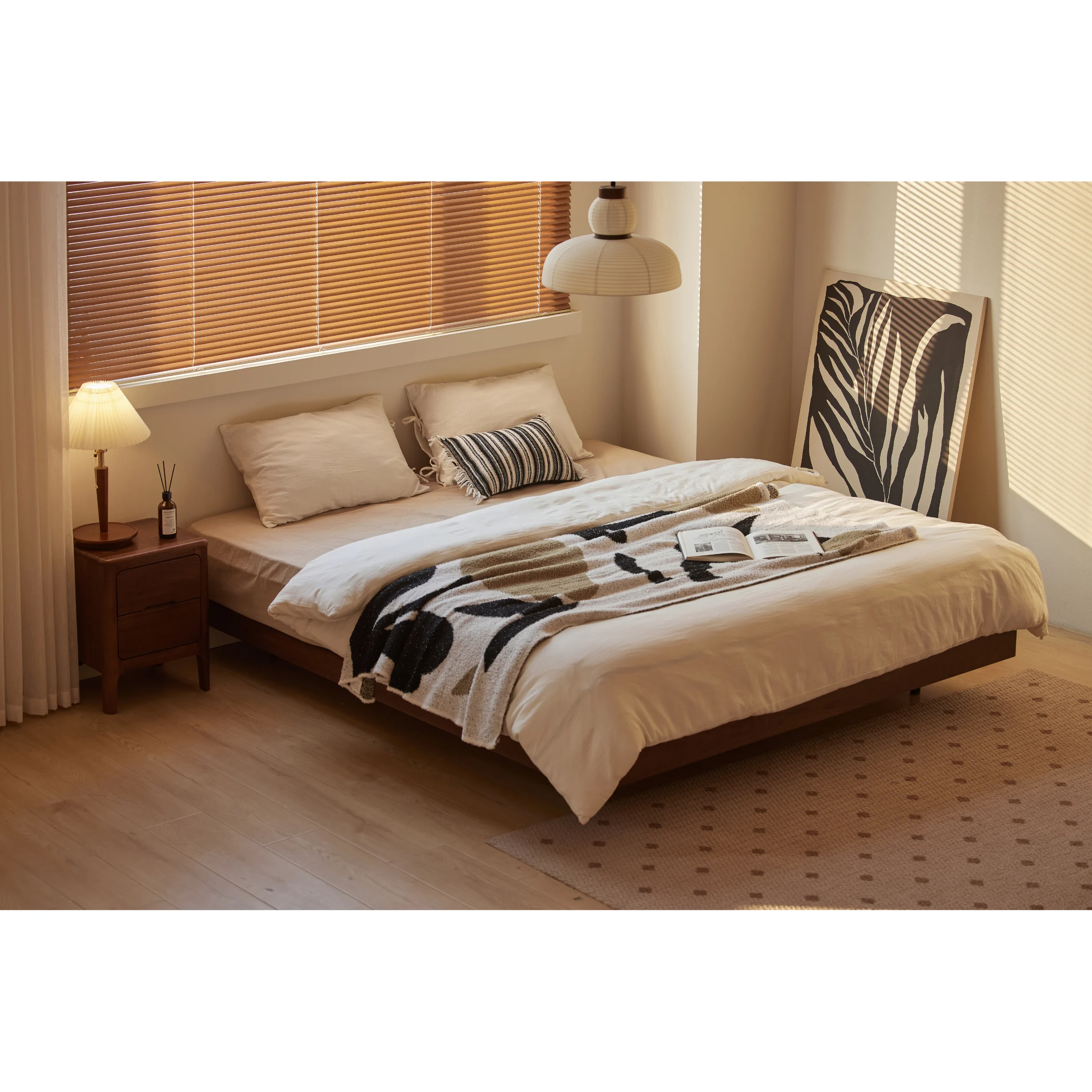 Solidwood Nordin Walnut Super King Bed Base
