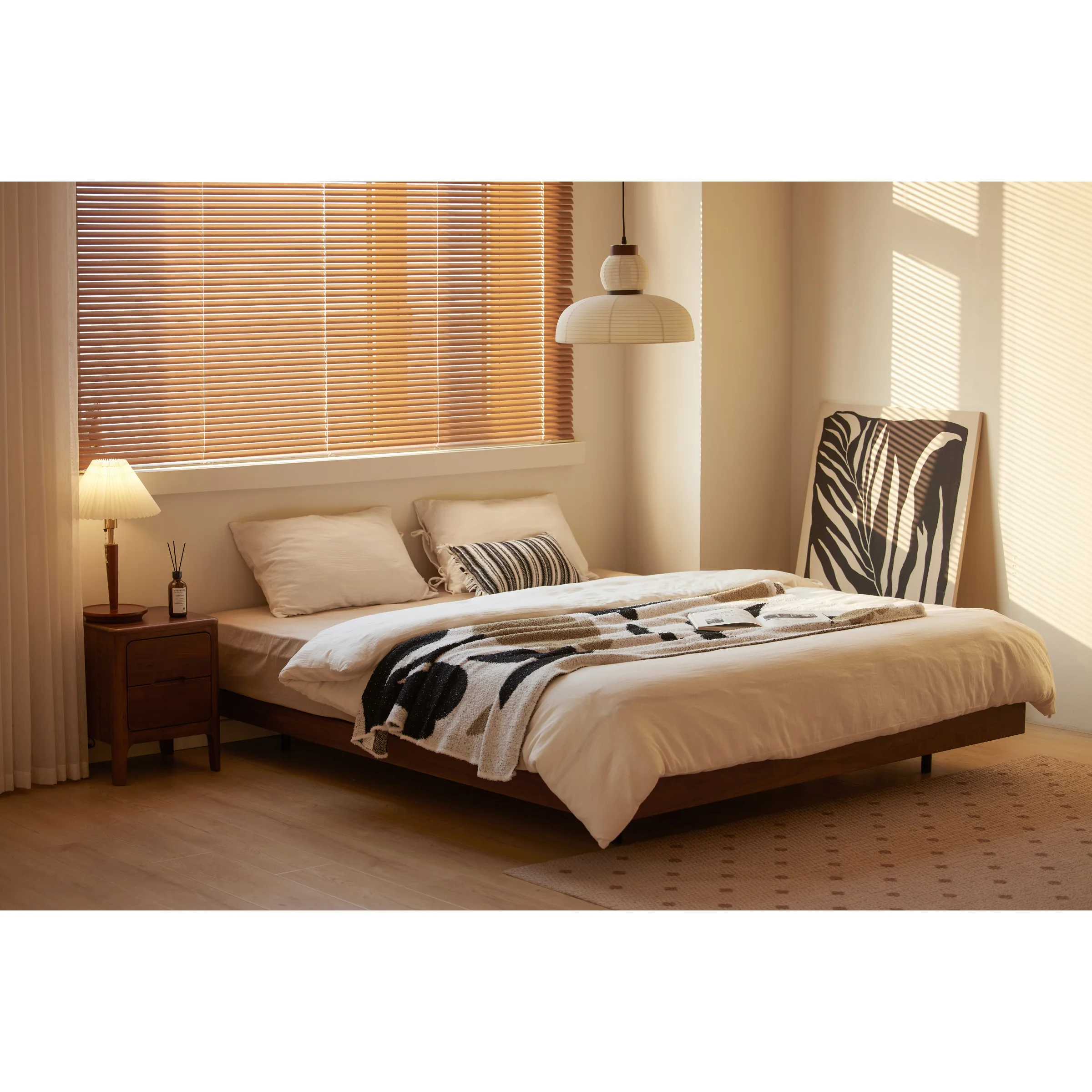 Solidwood Nordin Walnut Super King Bed Base