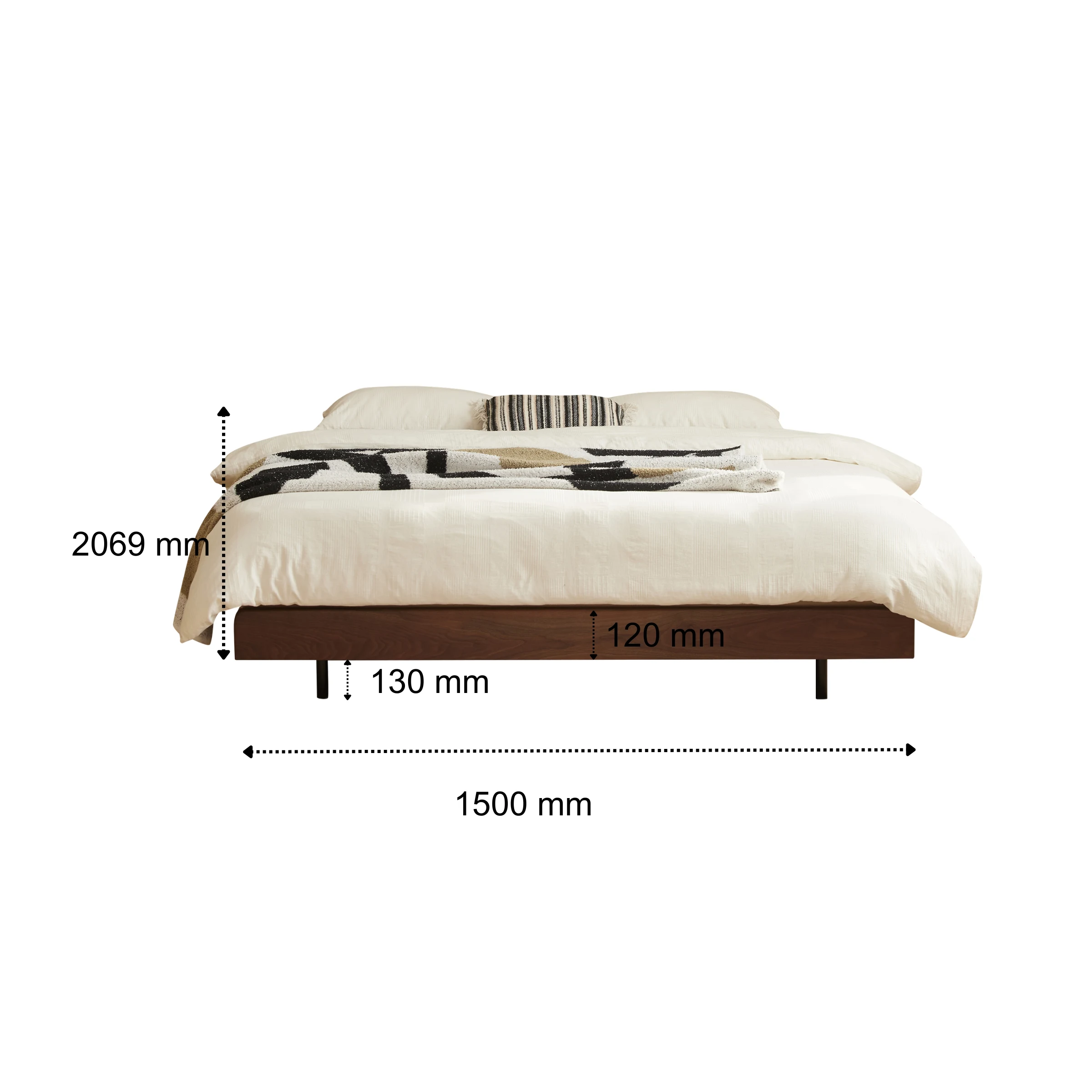 Solidwood Nordin Walnut Super King Bed Base