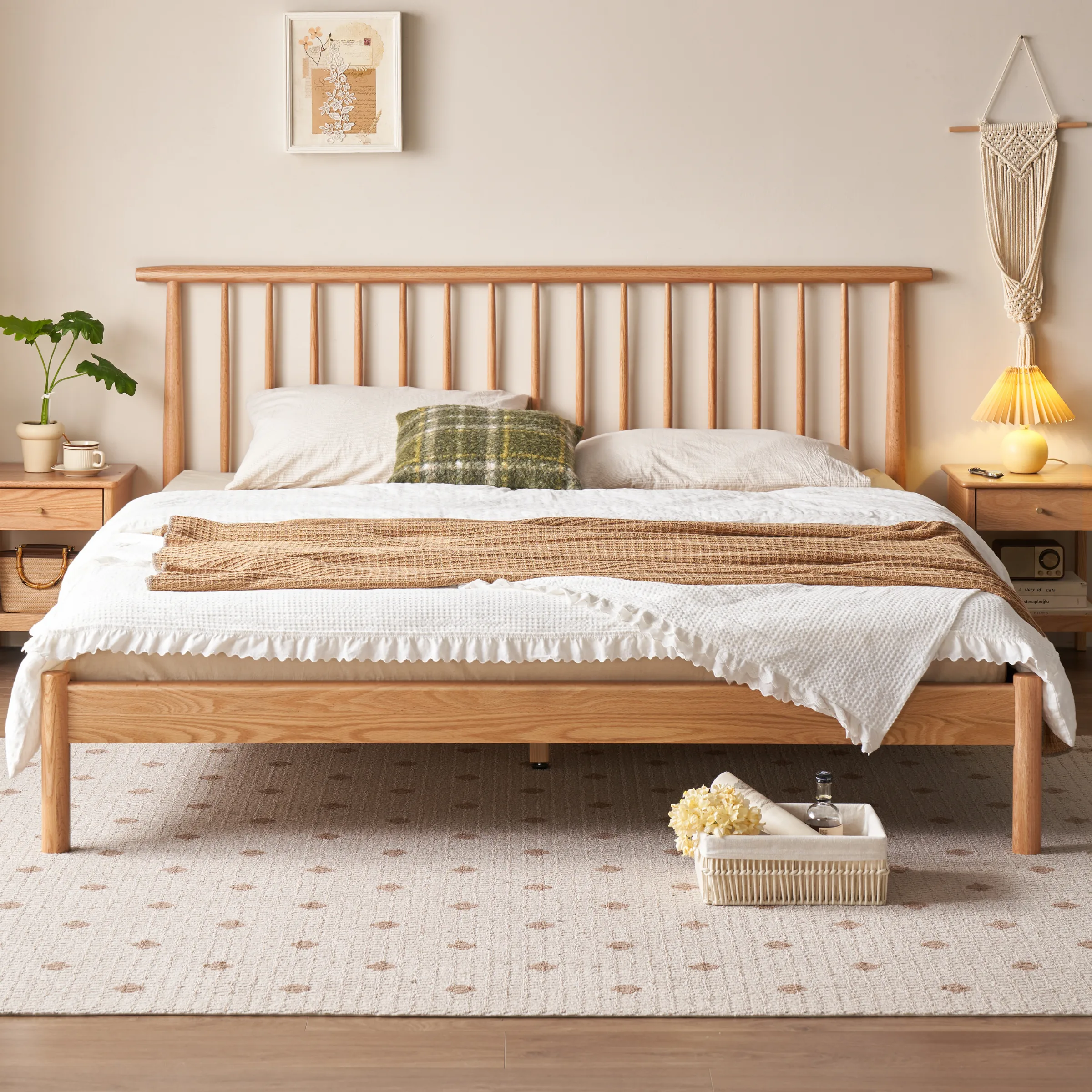 Solidwood Santa Rosa Small Double Bed Frame, Natural