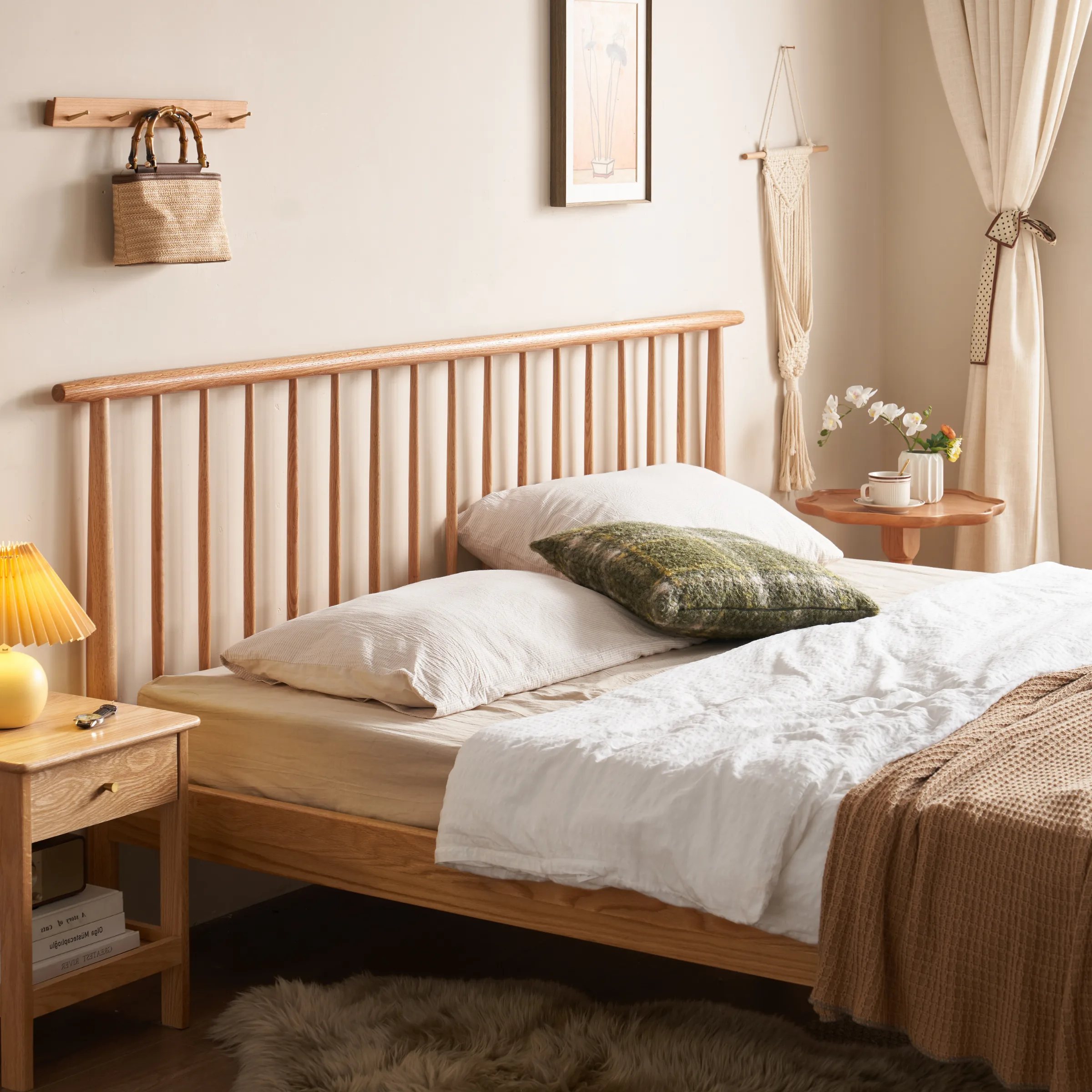 Solidwood Santa Rosa Small Double Bed Frame, Natural