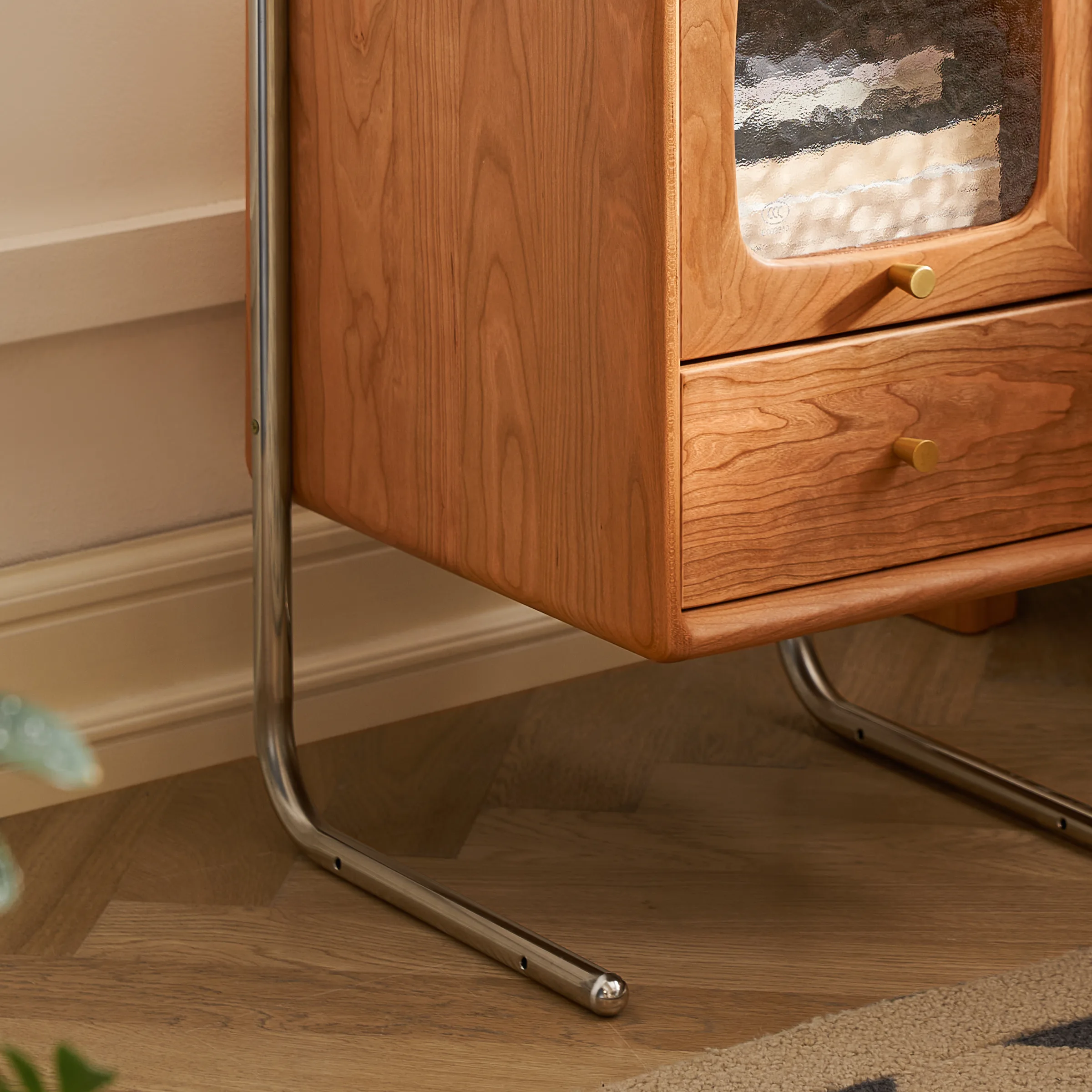 Solidwood Quartz Cherry Bedside Table