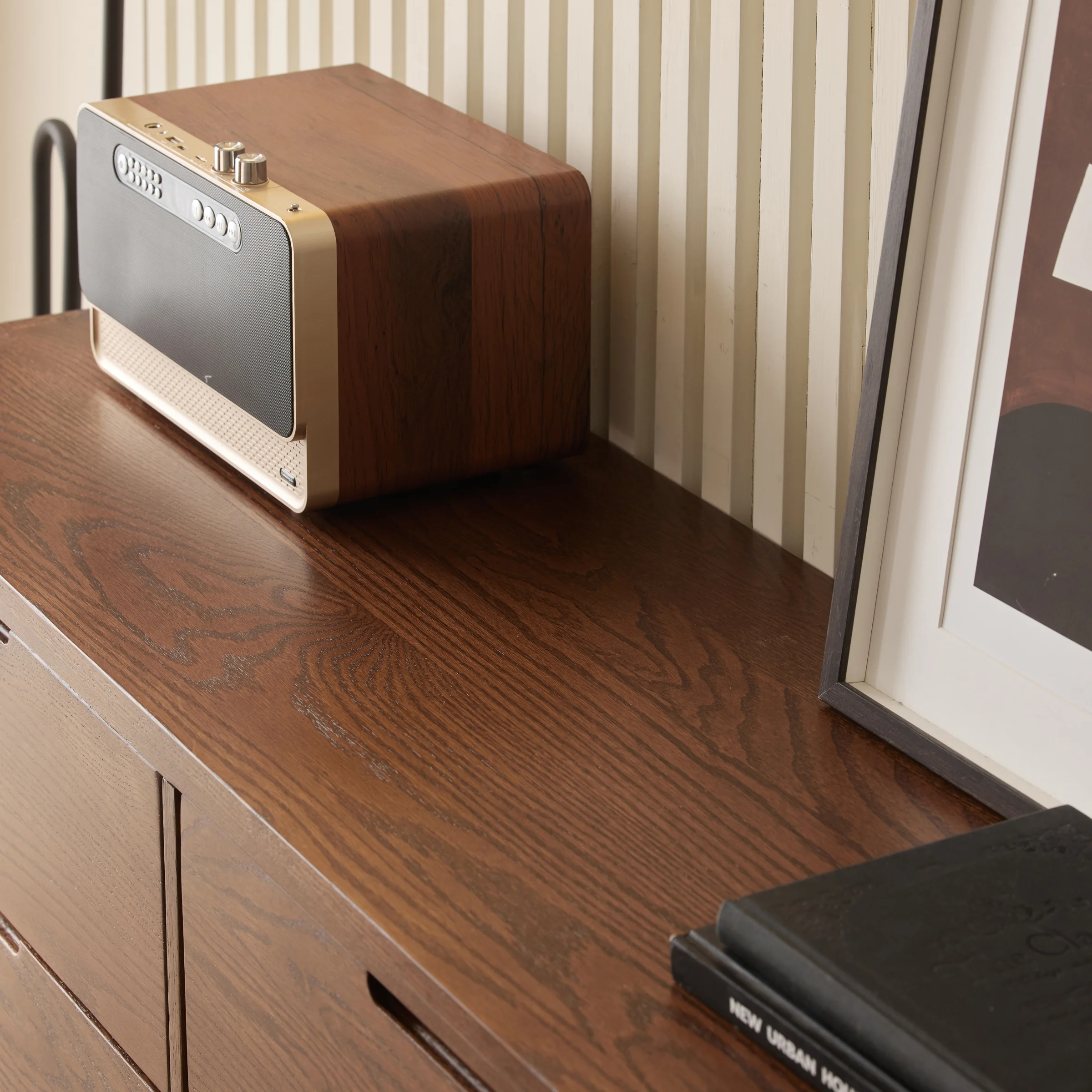 Solidwood Norway Chest of 6 Drawers, 120x40CM, Walnut