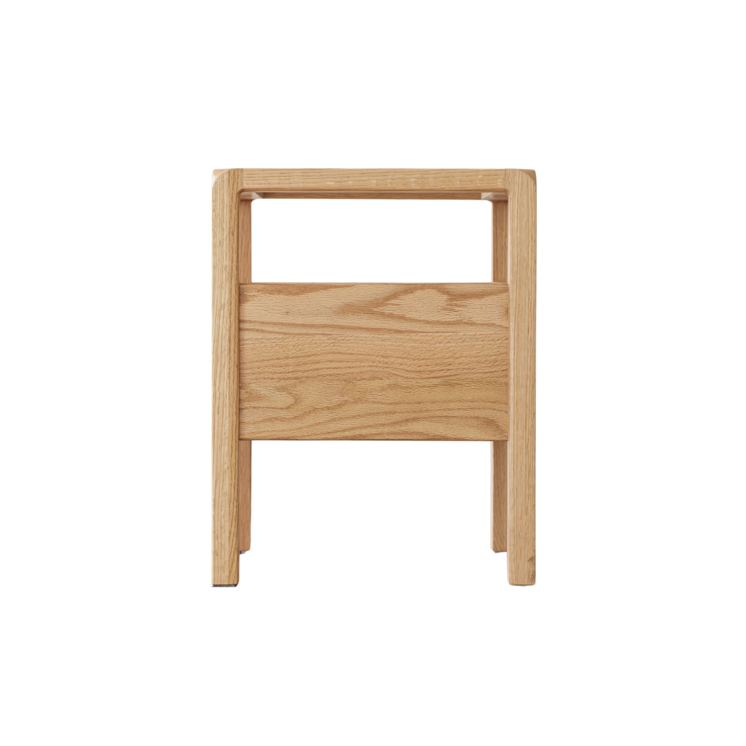 Solidwood Korlin Bedside Table with Glass Top