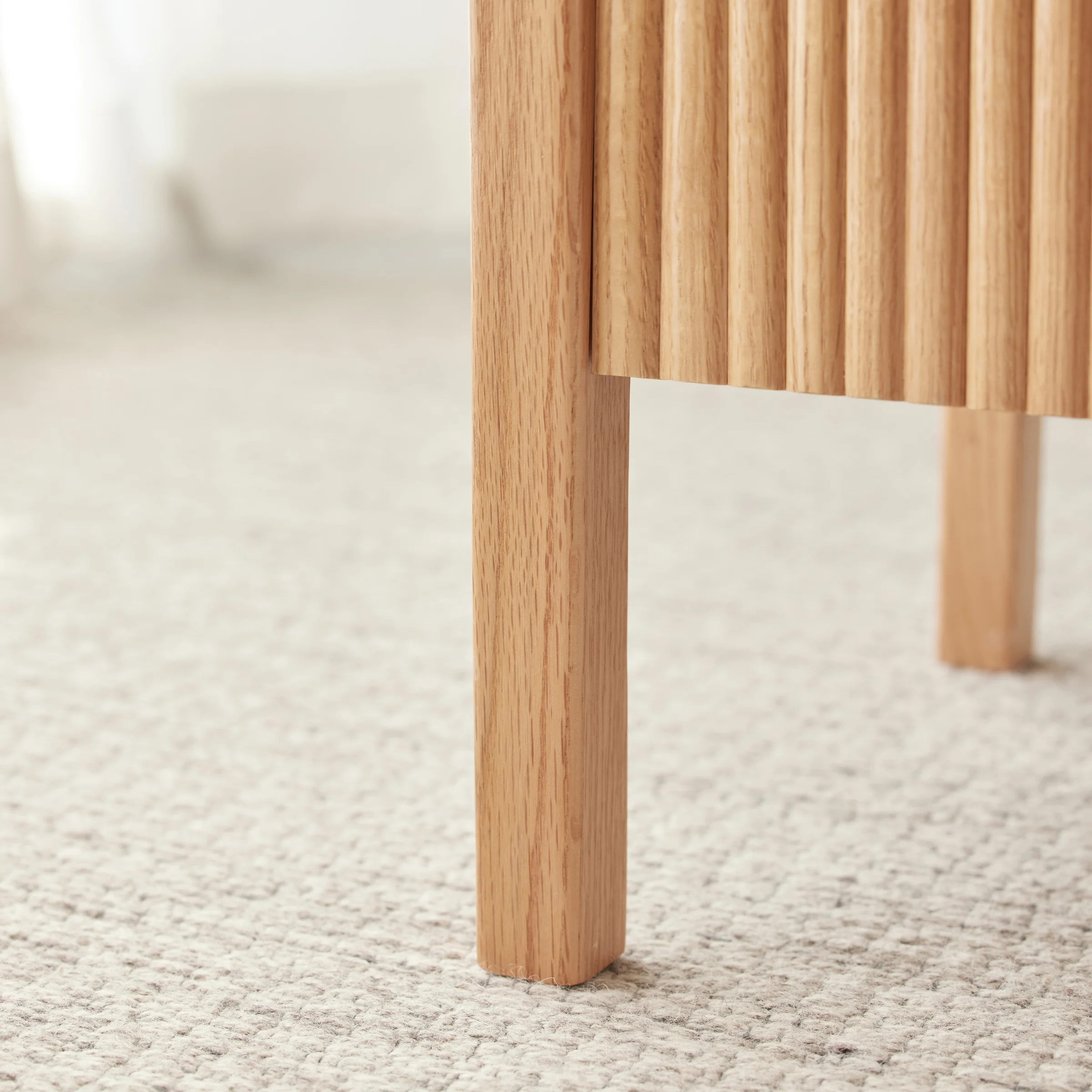 Solidwood Korlin Bedside Table with Glass Top