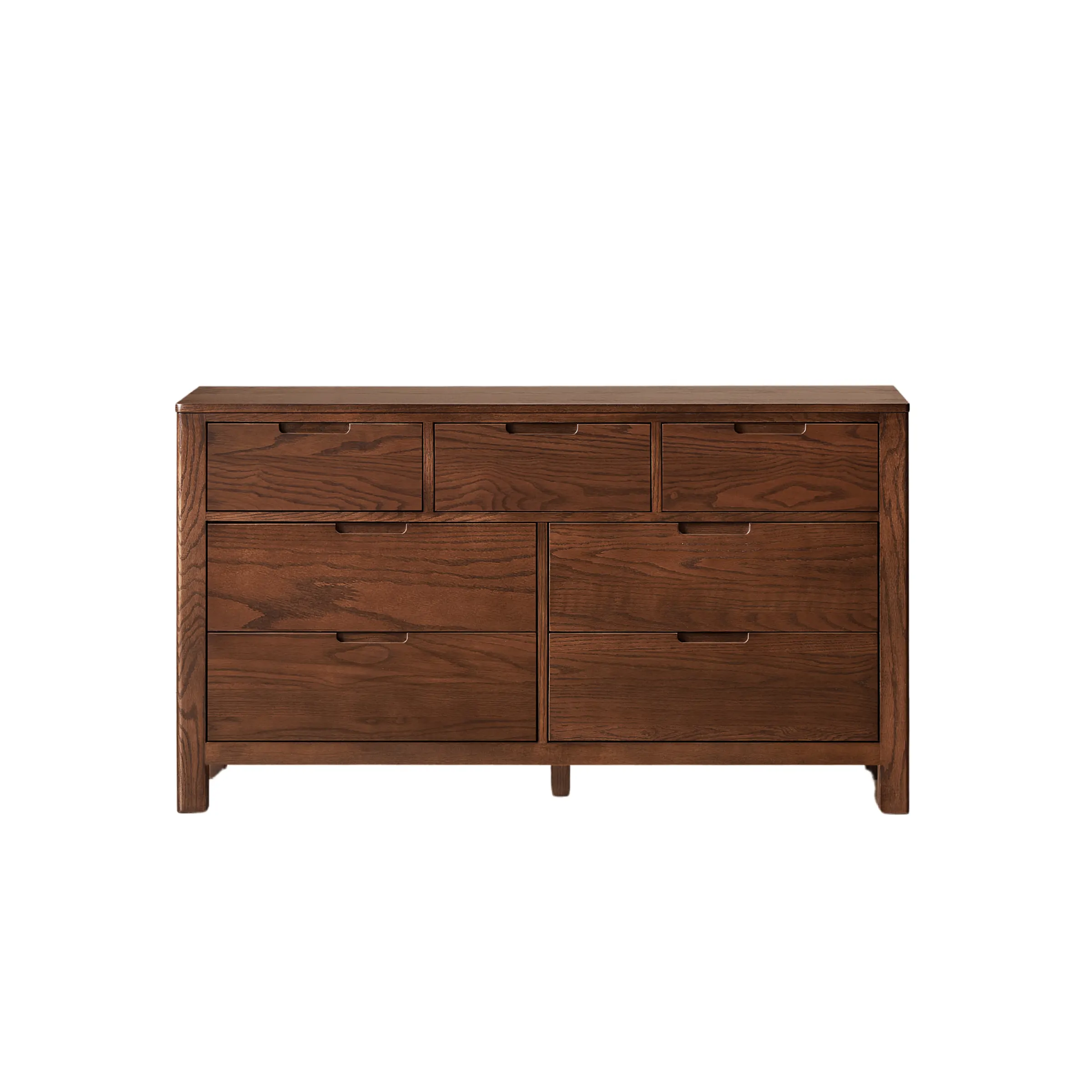 Solidwood Norway Chest of 7 Drawers, 135x40CM, Walnut