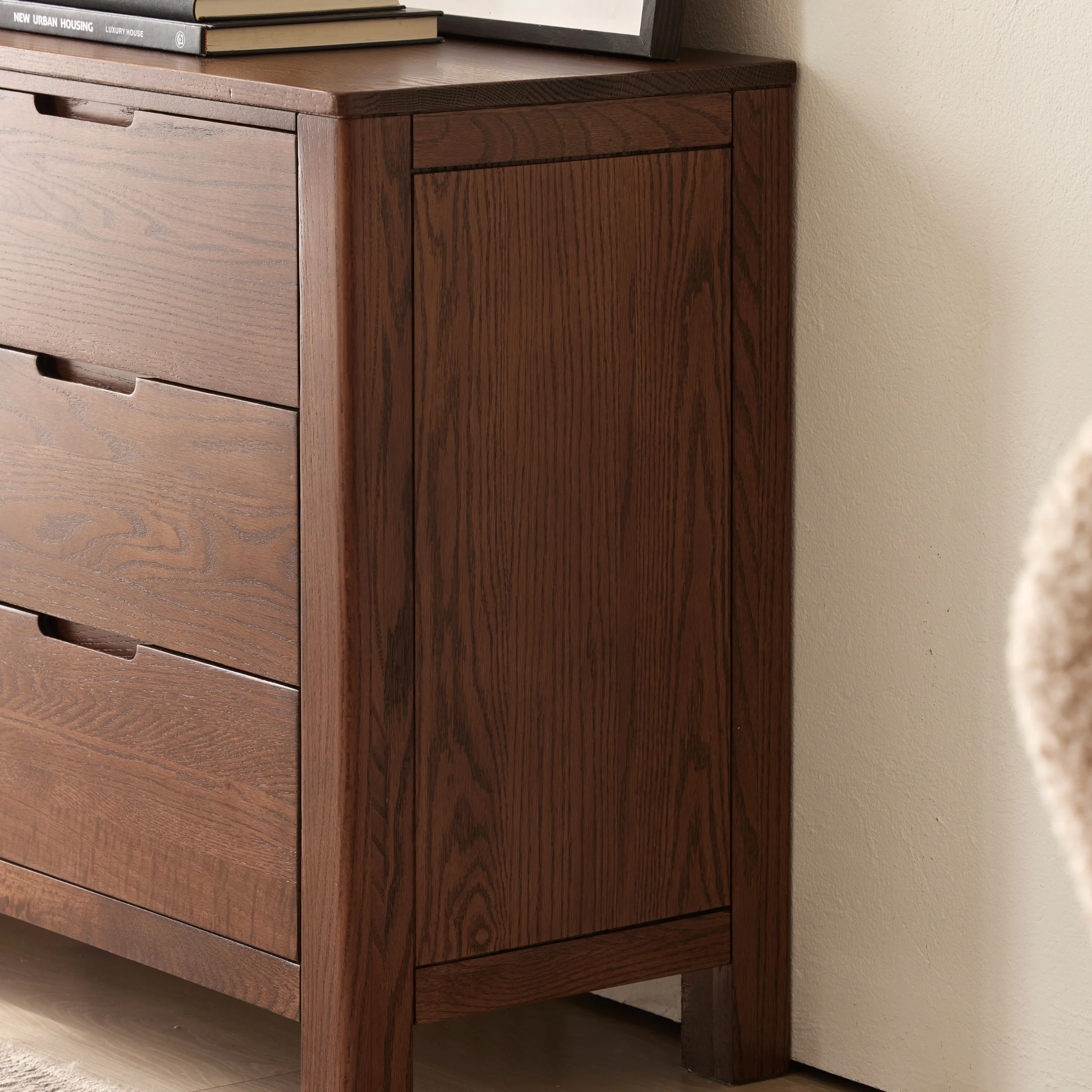 Solidwood Norway Chest of 7 Drawers, 135x40CM, Walnut