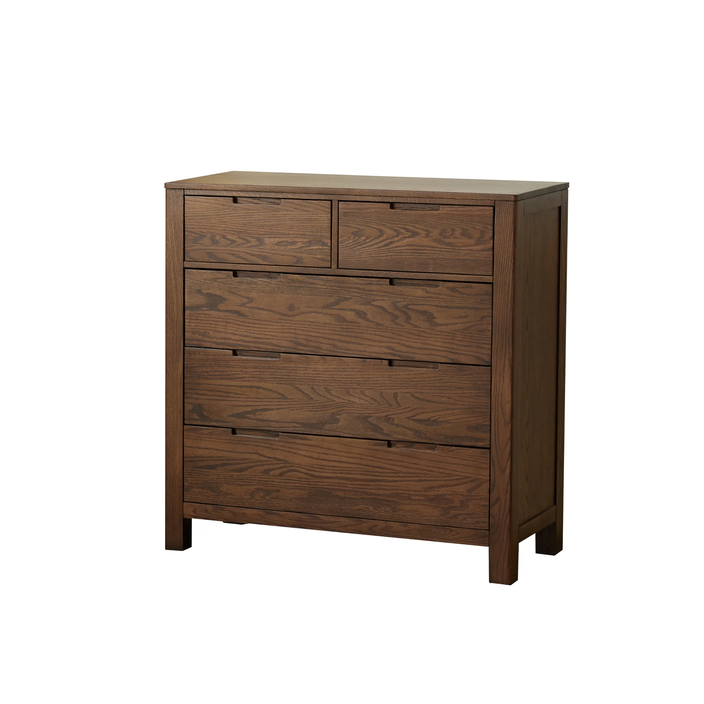 Solidwood Norway Chest of 5 Drawers, 95x40CM, Walnut