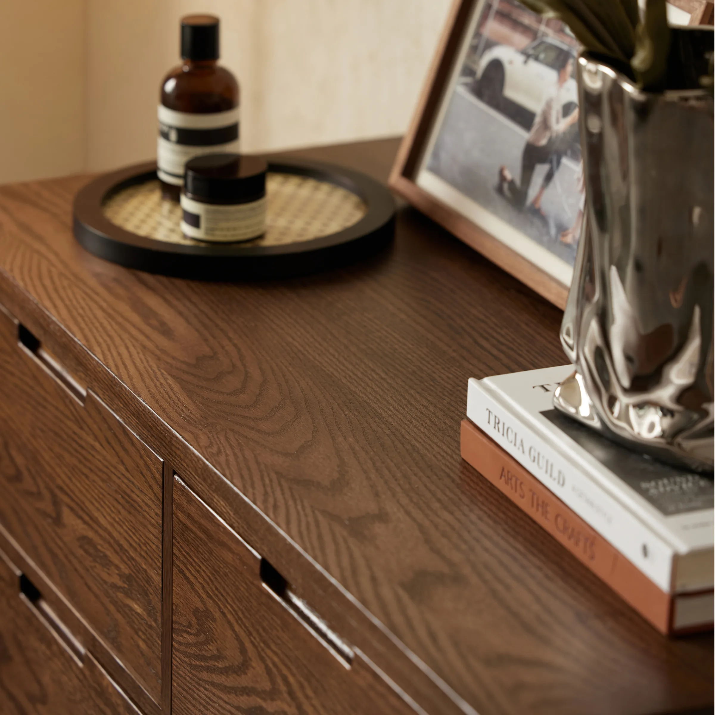 Solidwood Norway Chest of 5 Drawers, 95x40CM, Walnut