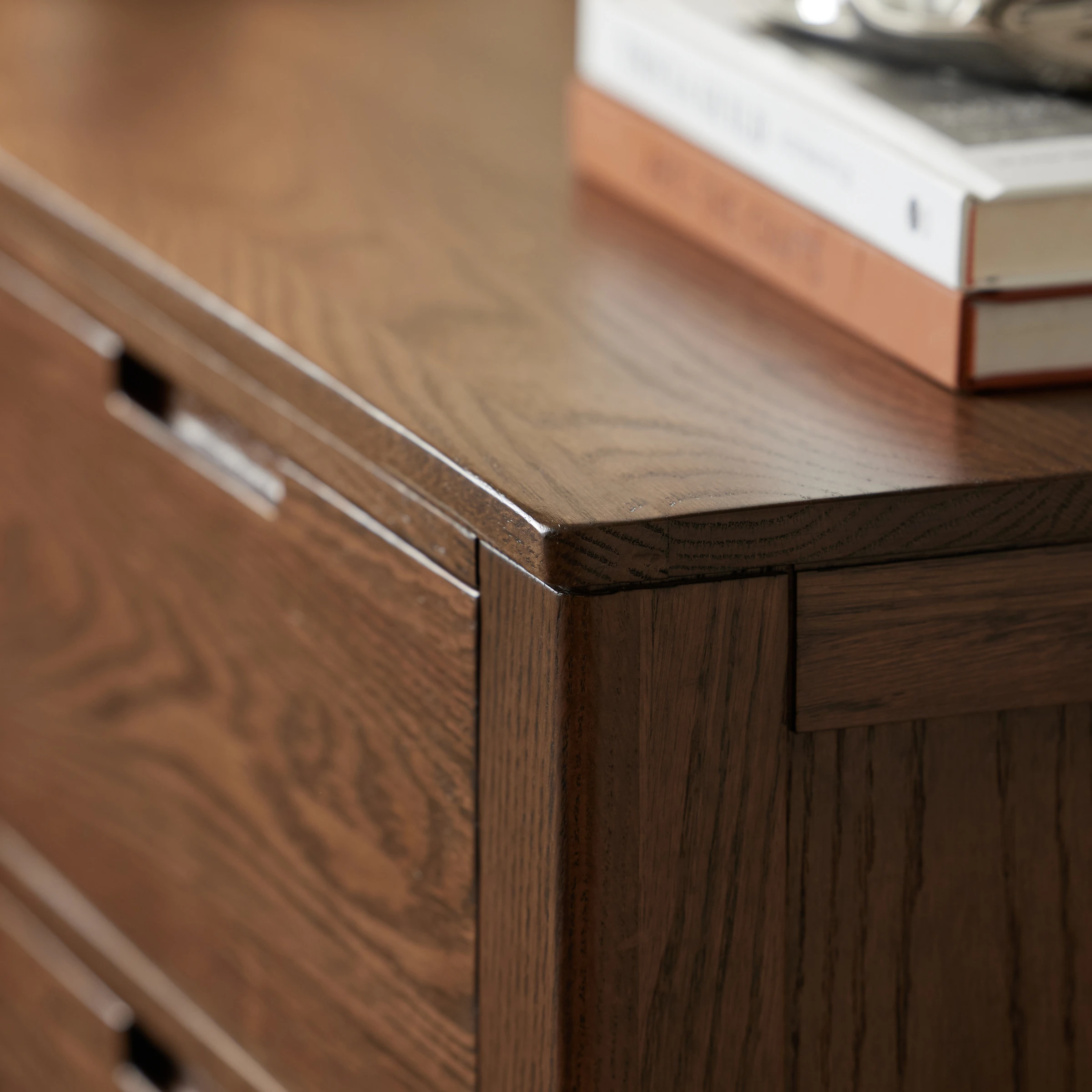 Solidwood Norway Chest of 5 Drawers, 95x40CM, Walnut