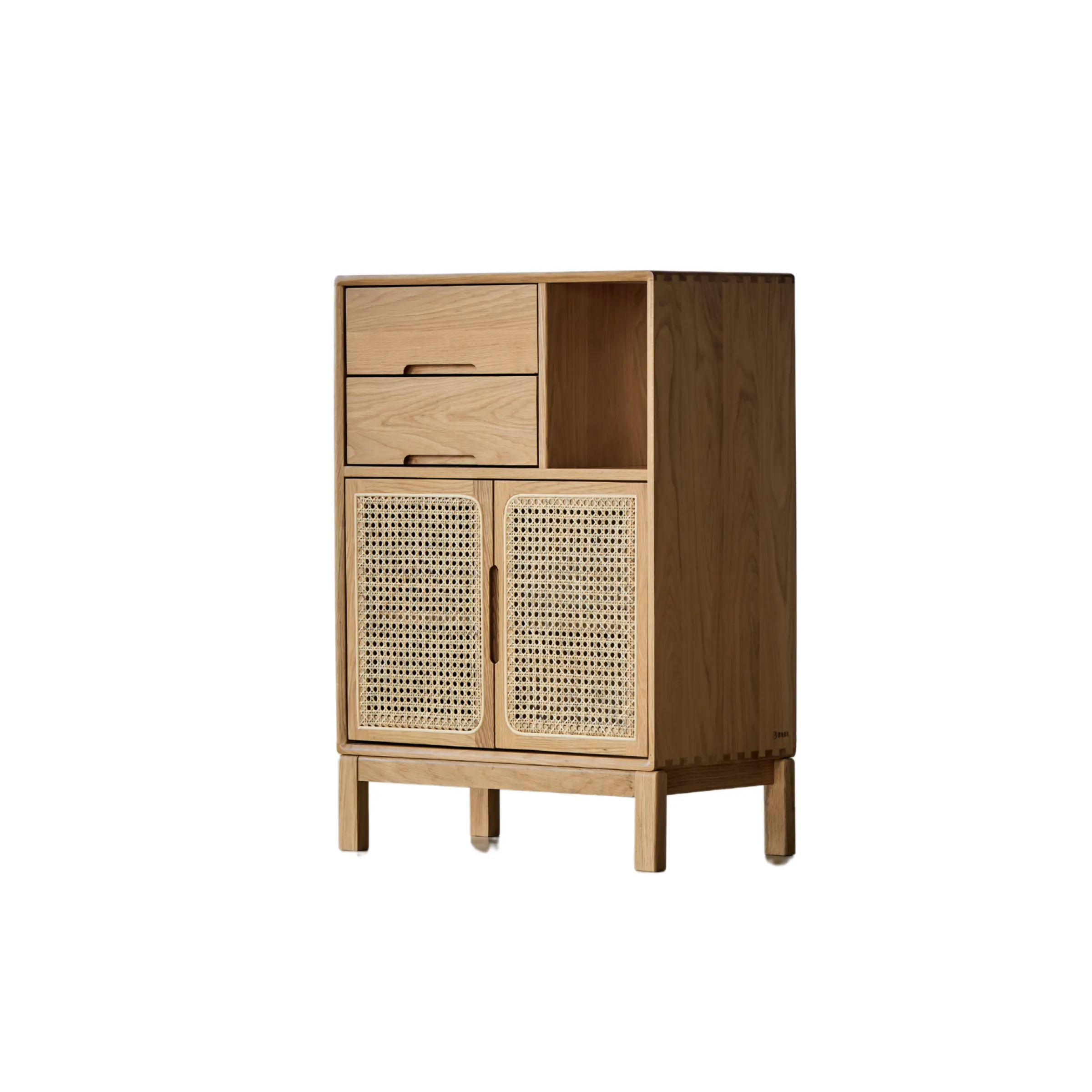 Solidwood Calamo Storage Cabinet with Rattan Doors