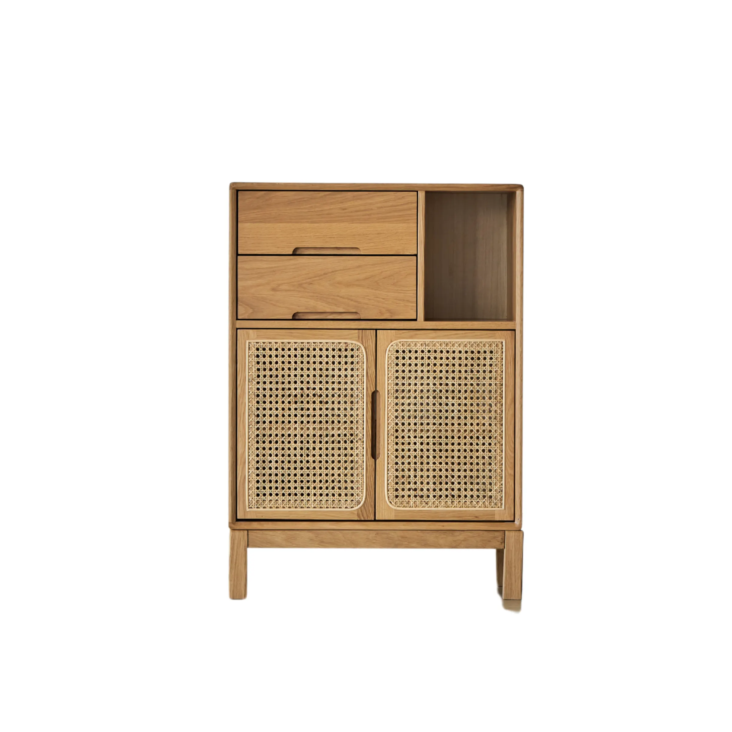 Solidwood Calamo Storage Cabinet with Rattan Doors