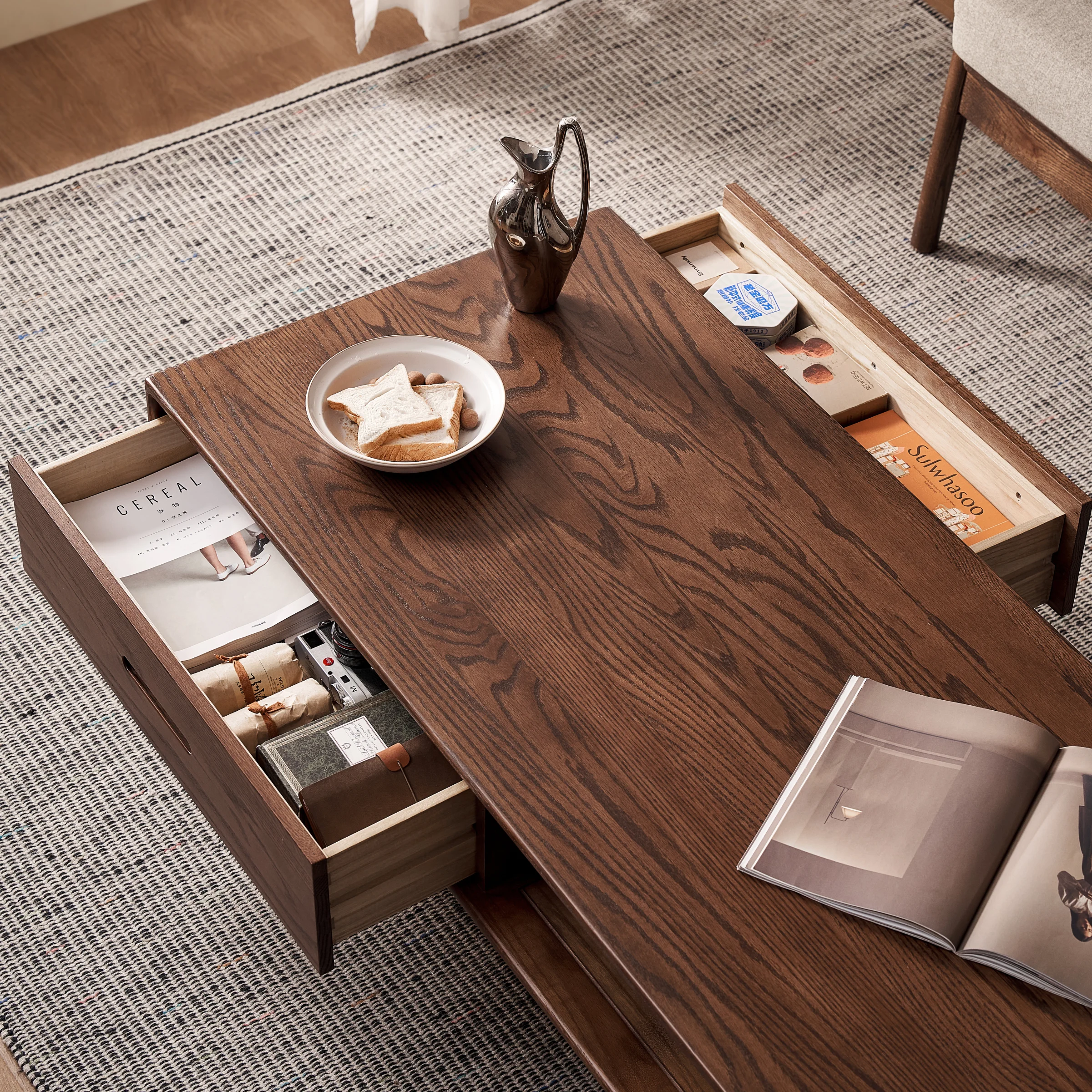 Solidwood Bailey Coffee Table, 1m, Walnut