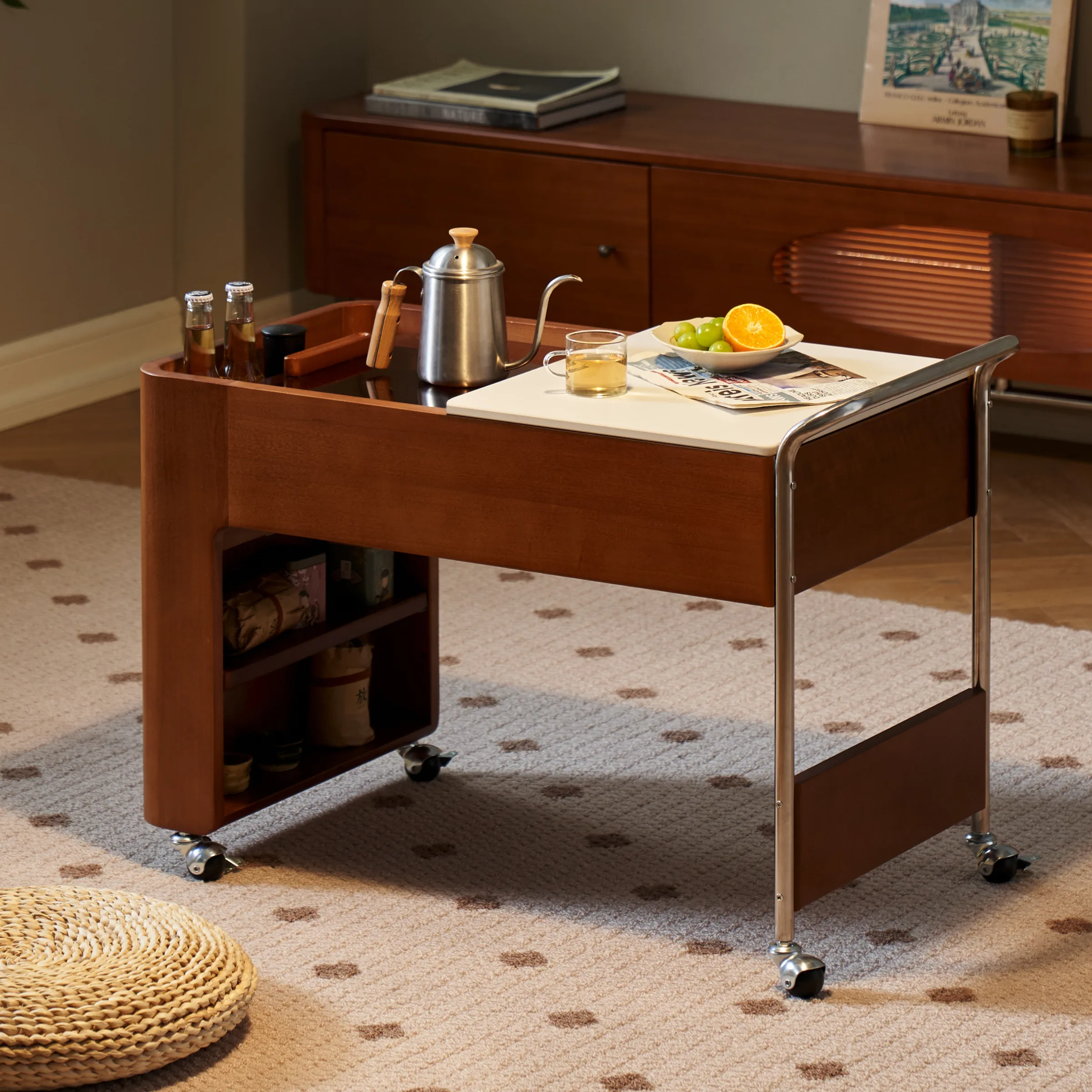 Solidwood Quyea Multi-Functional Movable Coffee Table