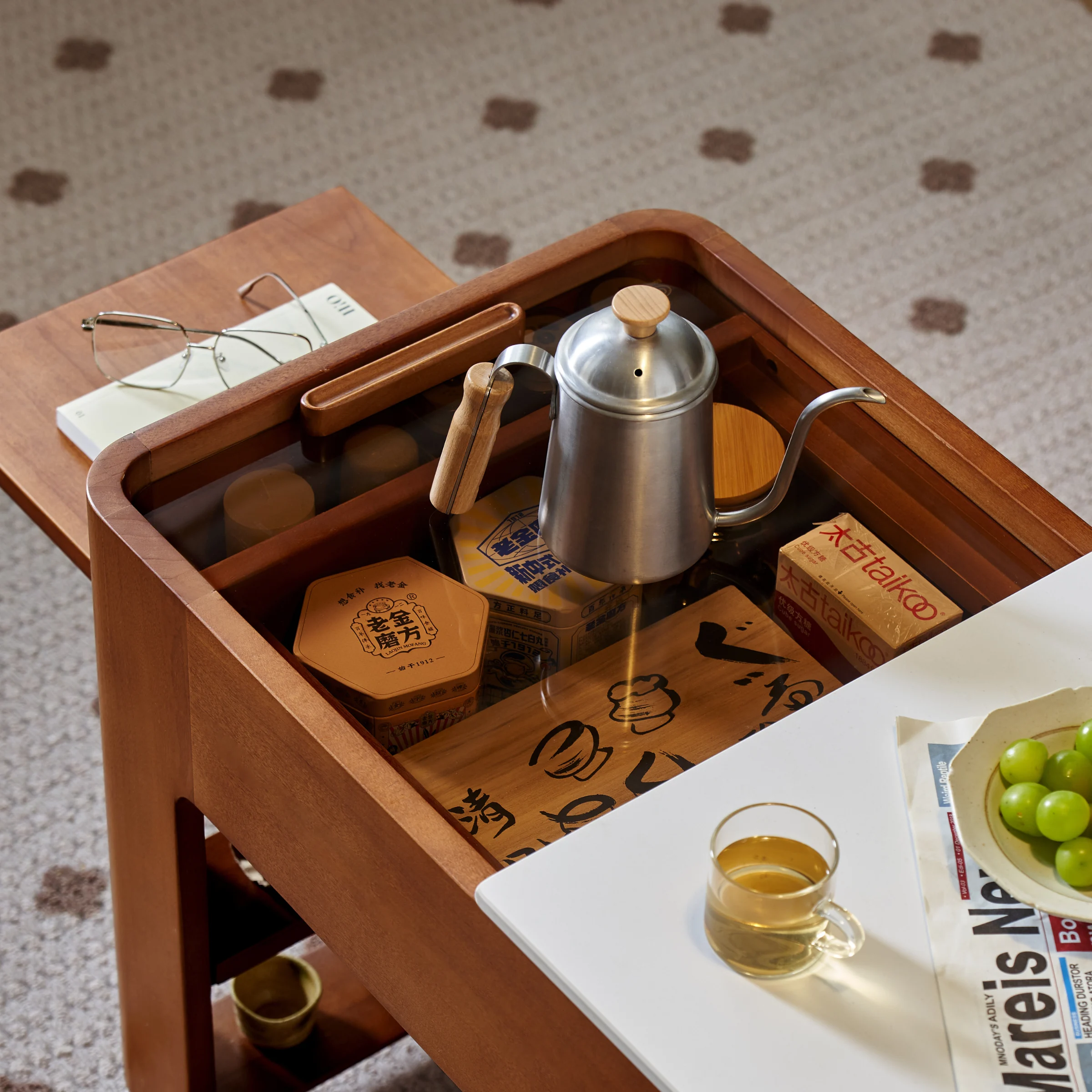 Solidwood Quyea Multi-Functional Movable Coffee Table