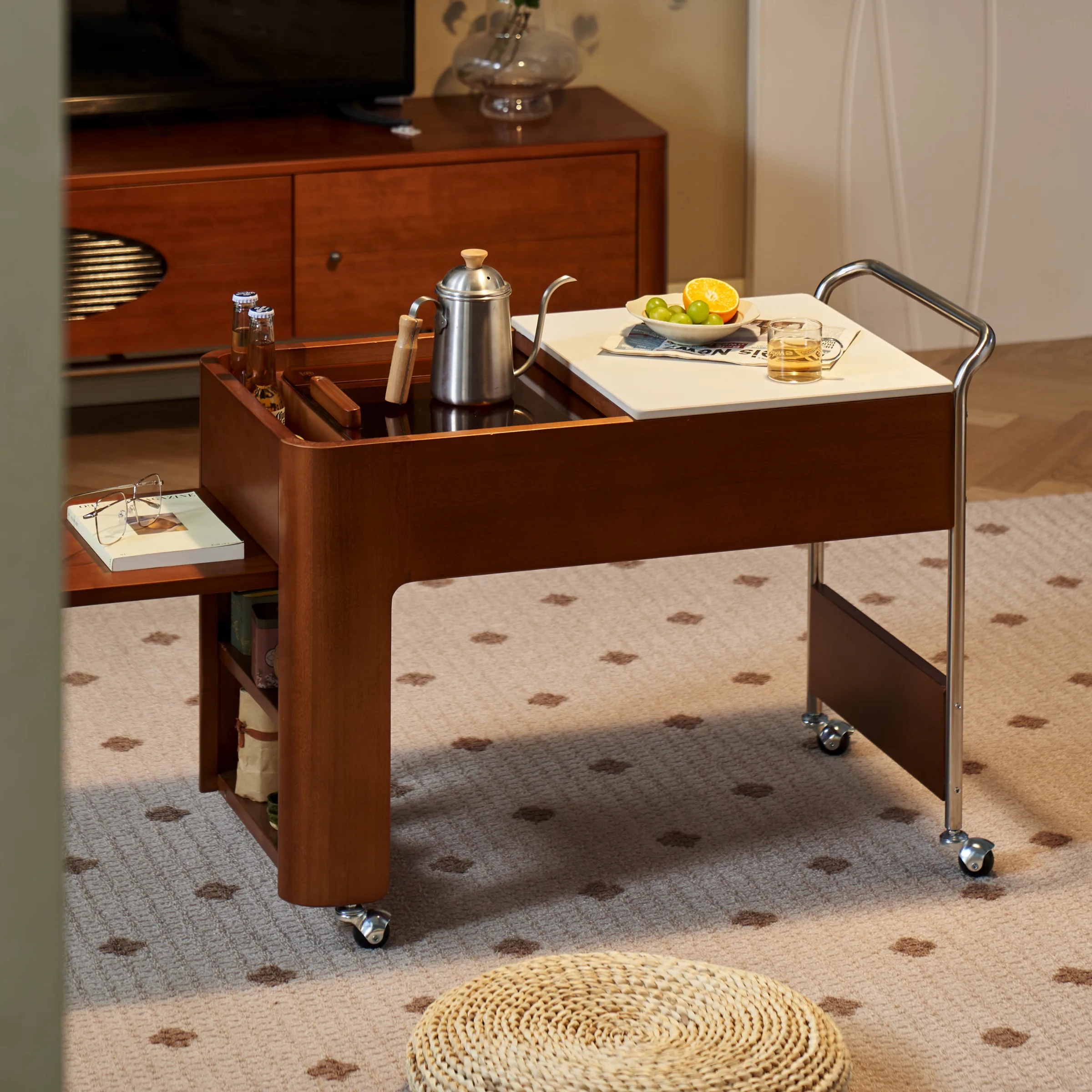 Solidwood Quyea Multi-Functional Movable Coffee Table
