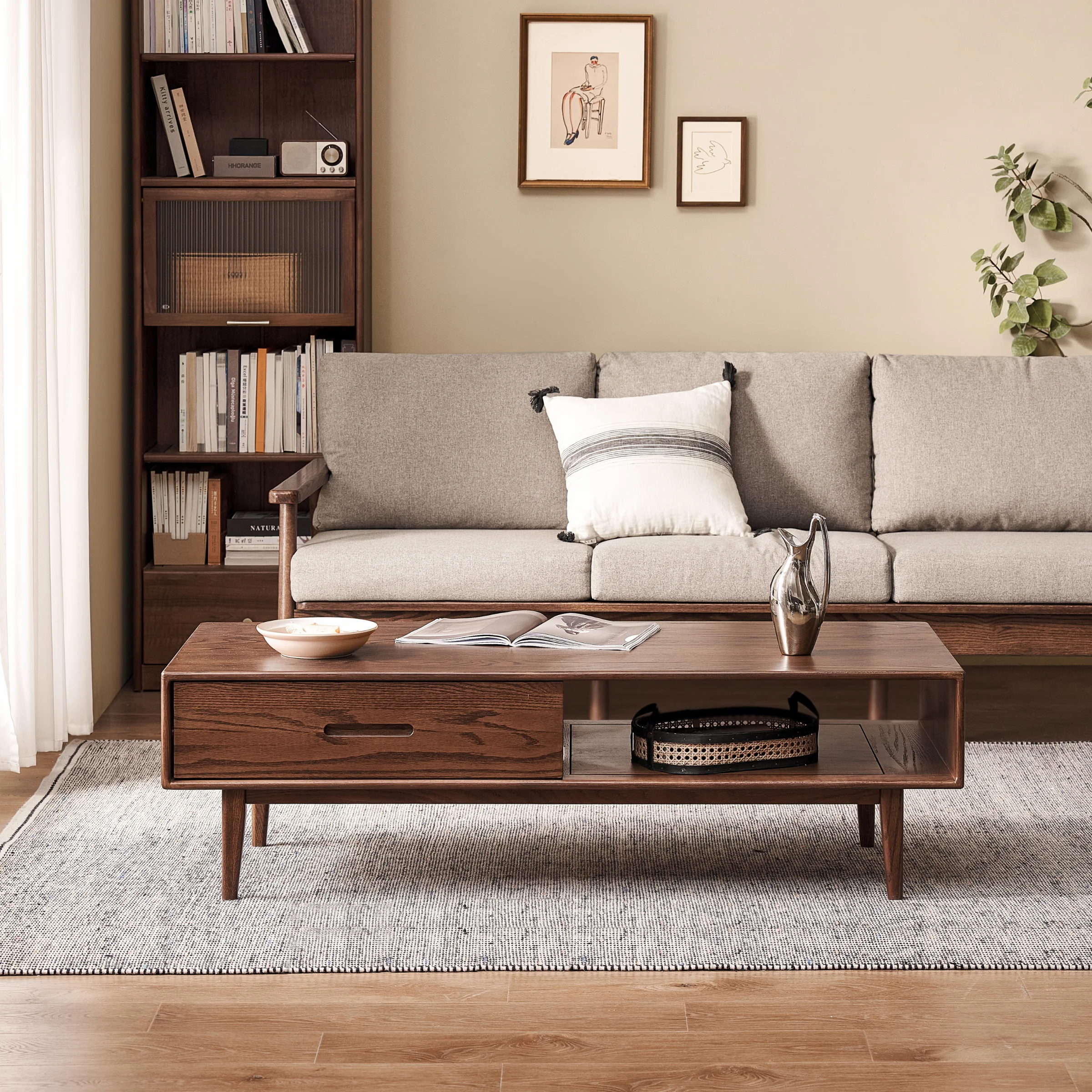 Solidwood Bailey Coffee Table, 1.2m, Walnut