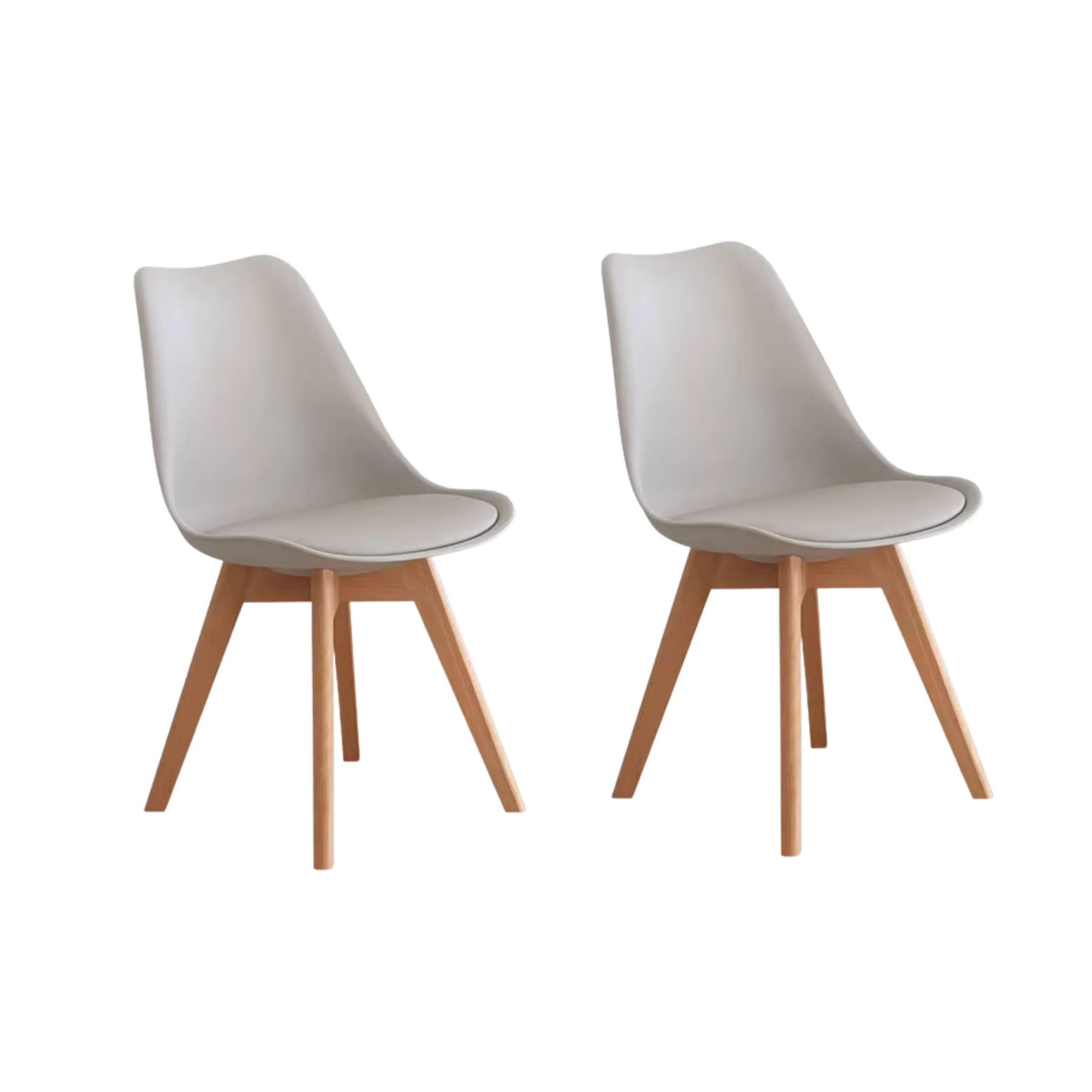 Solidwood Radiant Dining Chairs, Natural & Grey, Set of 2