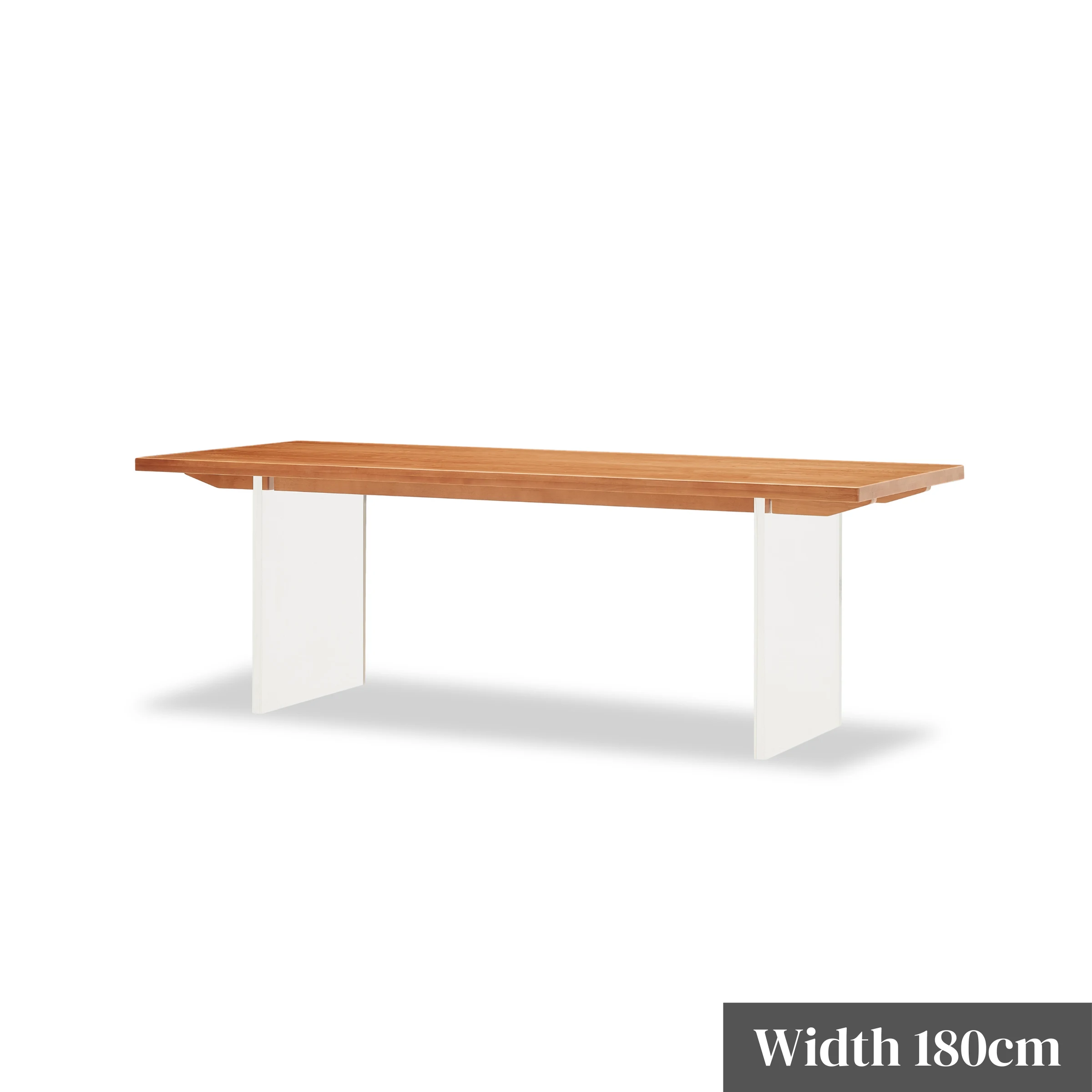 Solidwood Elvoraa Cherry Dining Table with Acrylic Legs, 1.8m