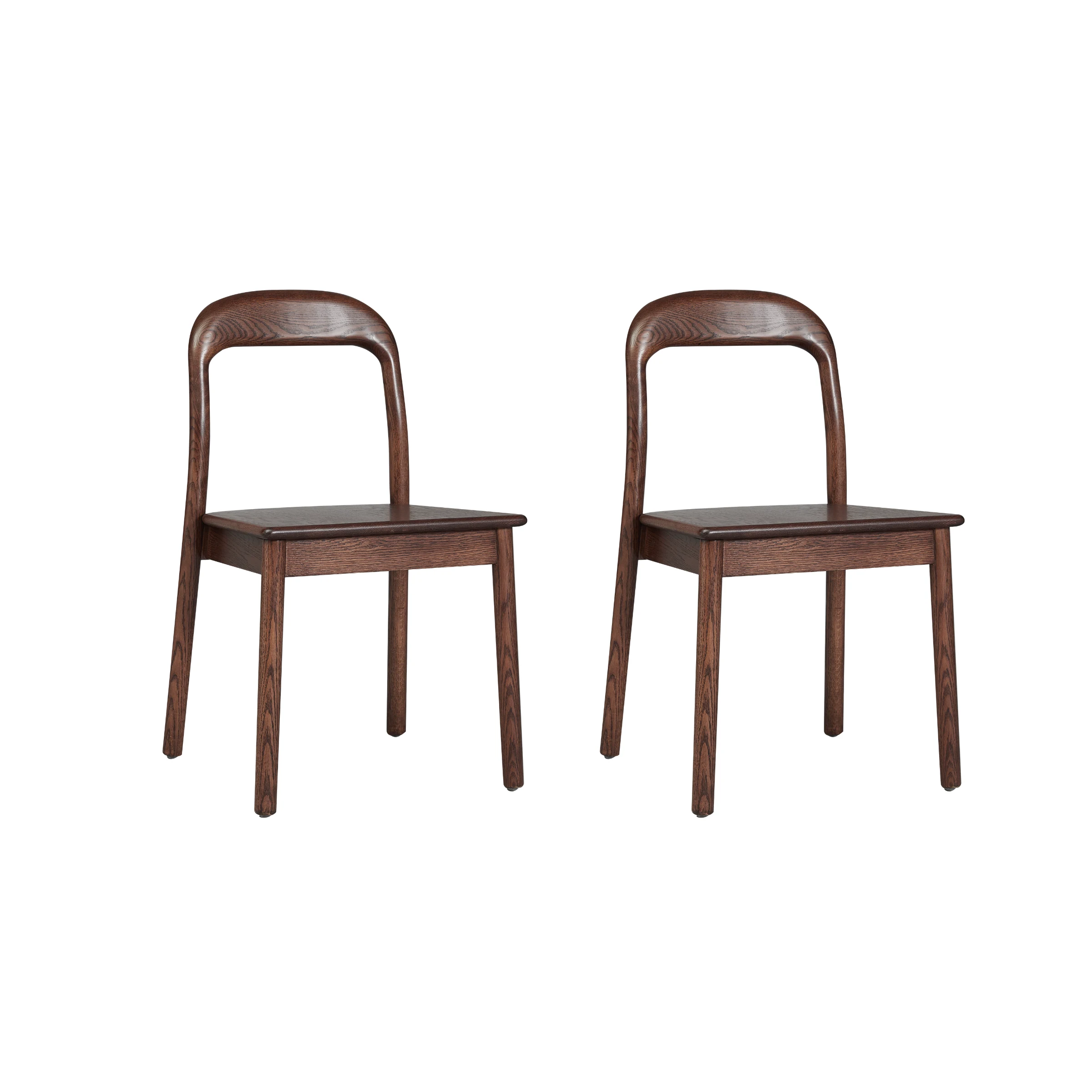 Solidwood Kano Curved-Back Dining Chairs, Set of 2