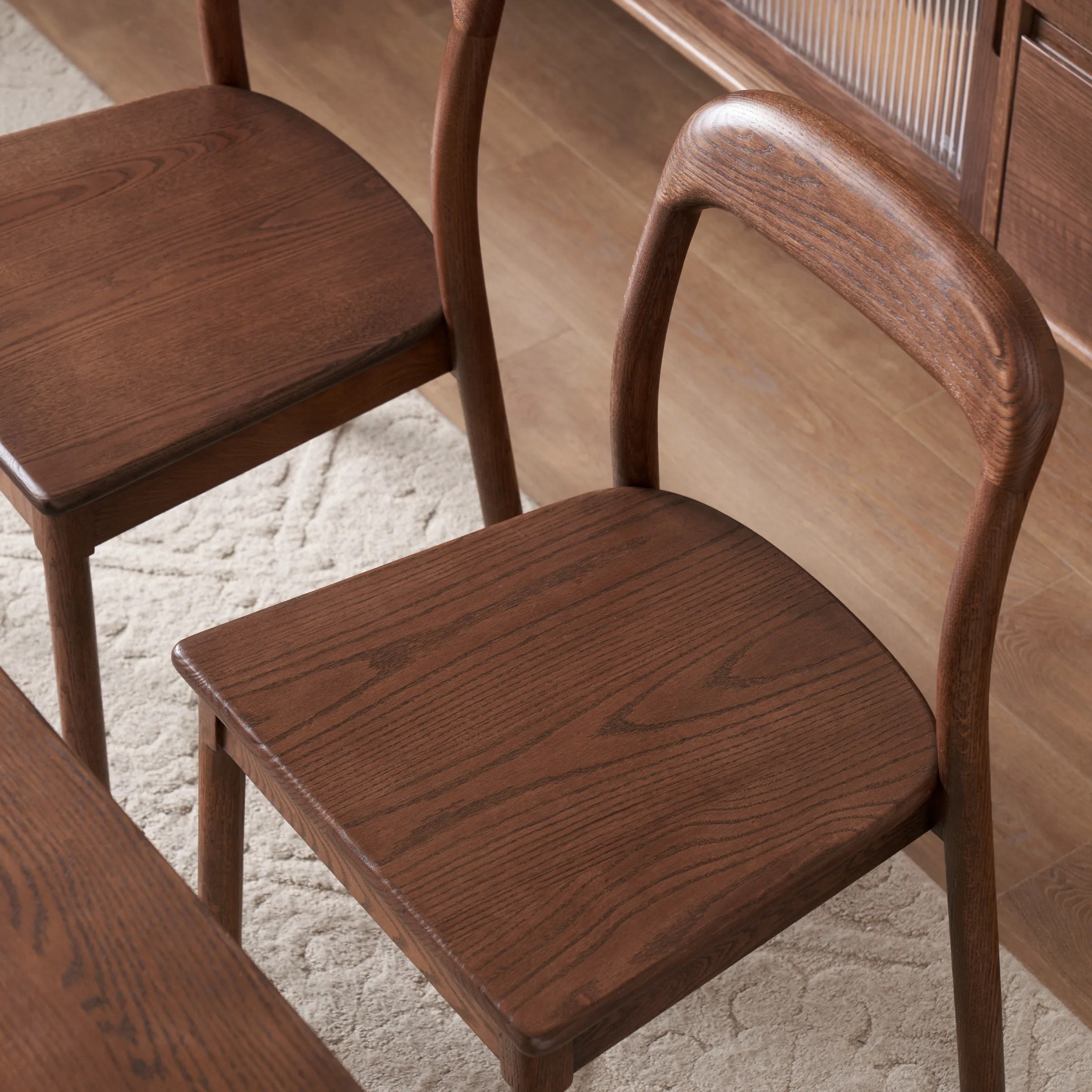 Solidwood Kano Curved-Back Dining Chairs, Set of 2