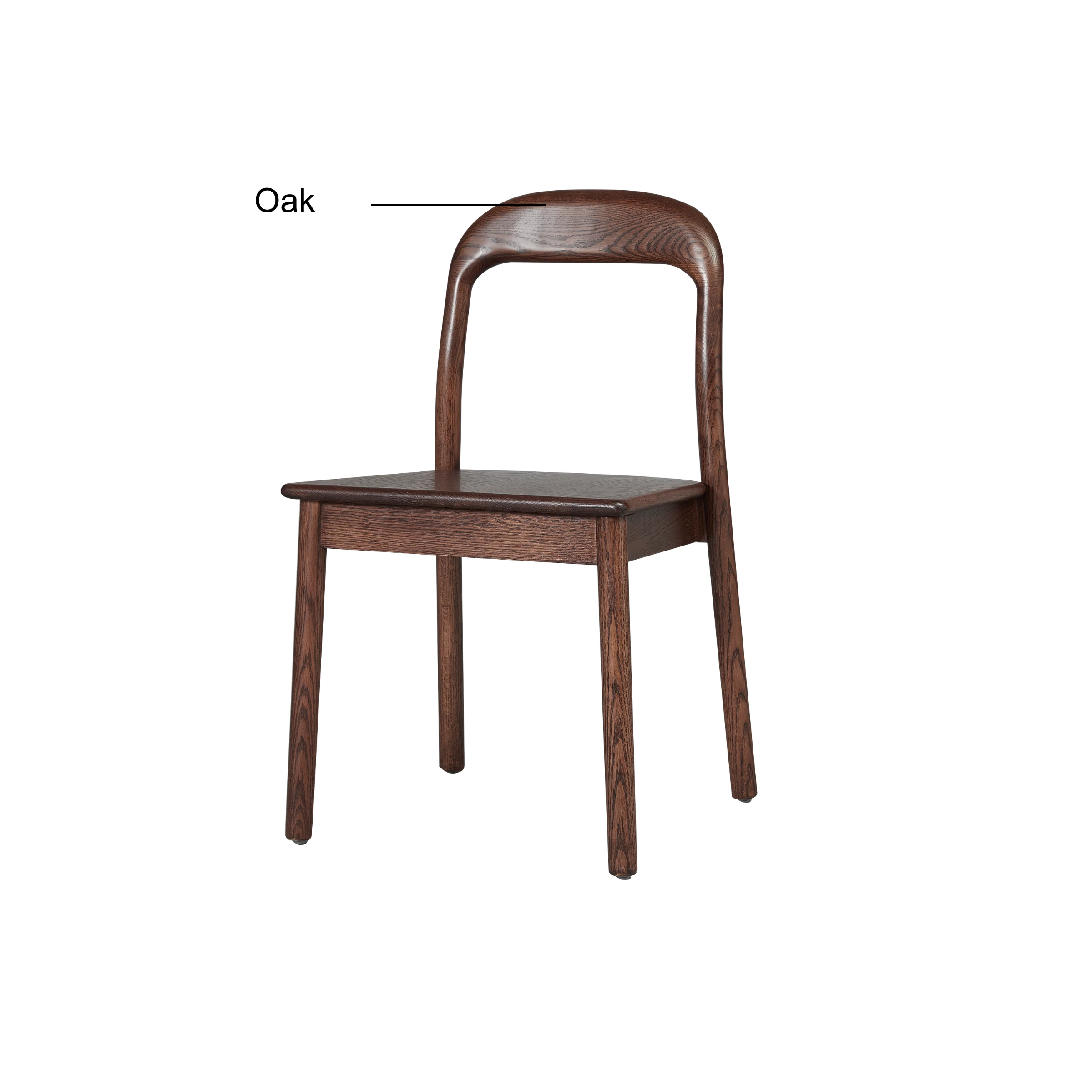 Solidwood Kano Curved-Back Dining Chairs, Set of 2