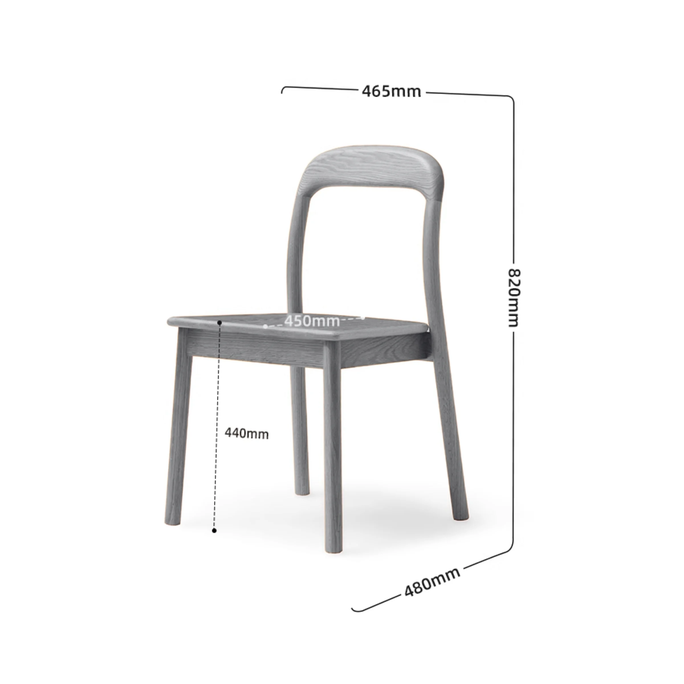 Solidwood Kano Curved-Back Dining Chairs, Set of 2