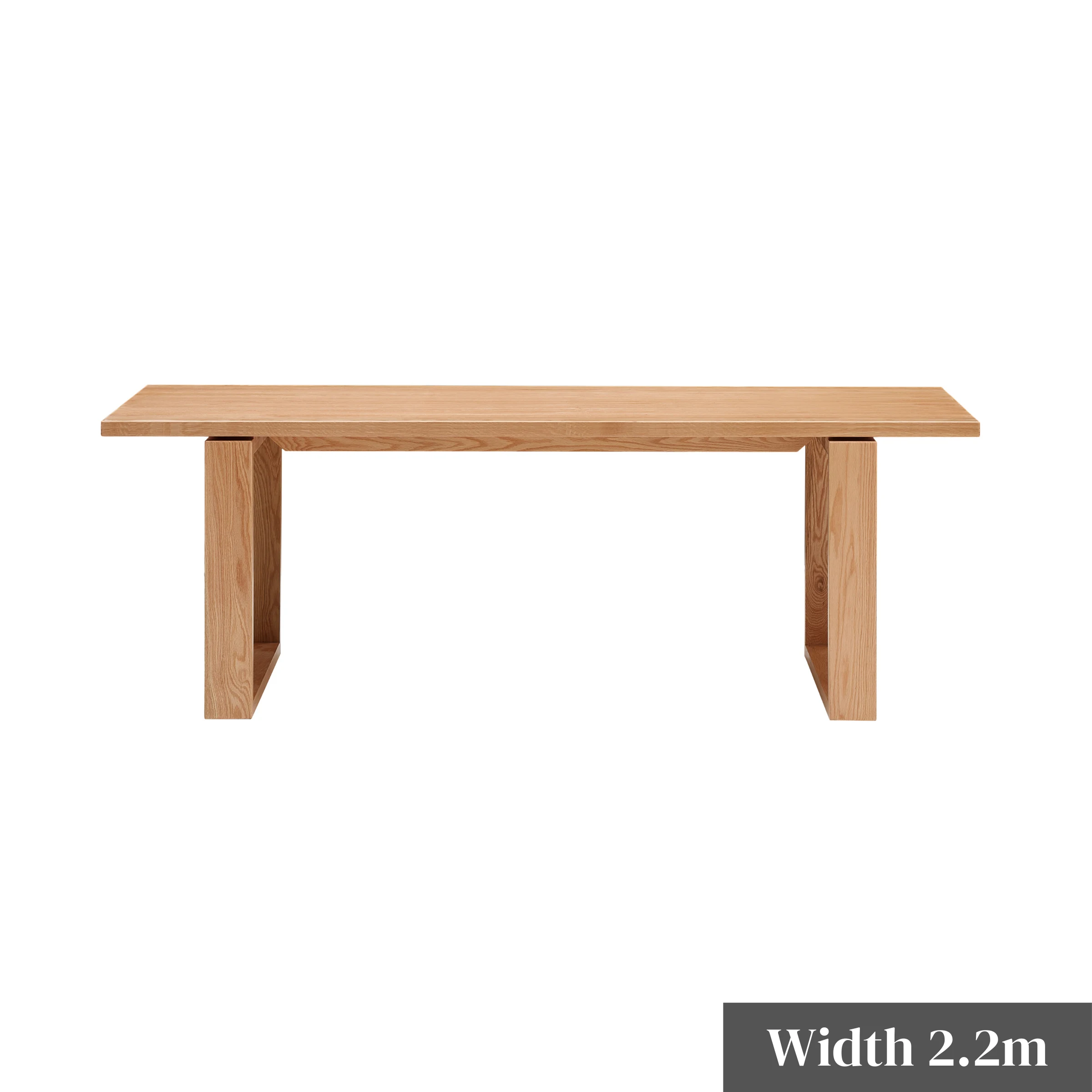 Solidwood Hemura Dining Table with Trestle Base, 2.2m
