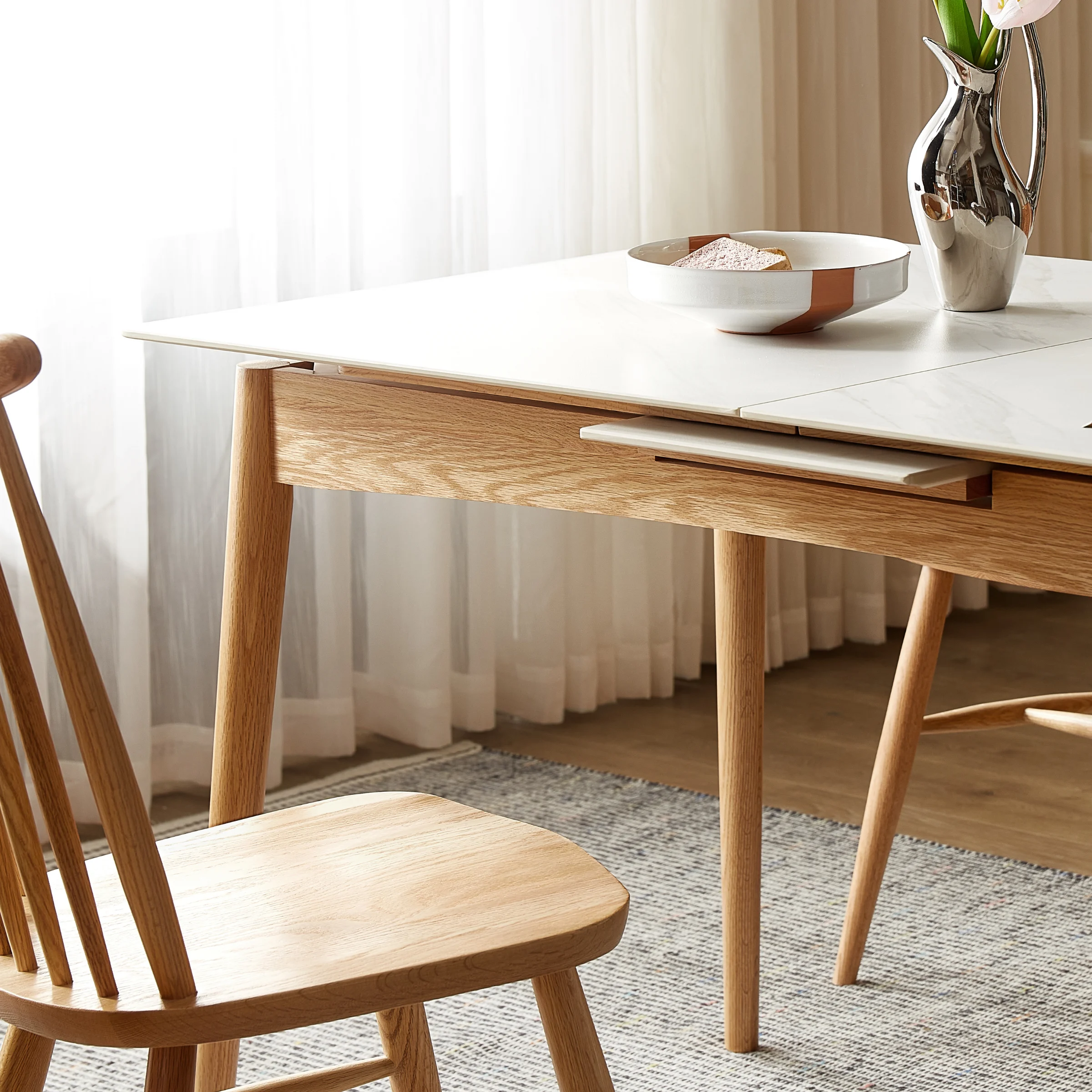 Solidwood Santa Rosa Extendable Dining Table with Sintered Stone Top
