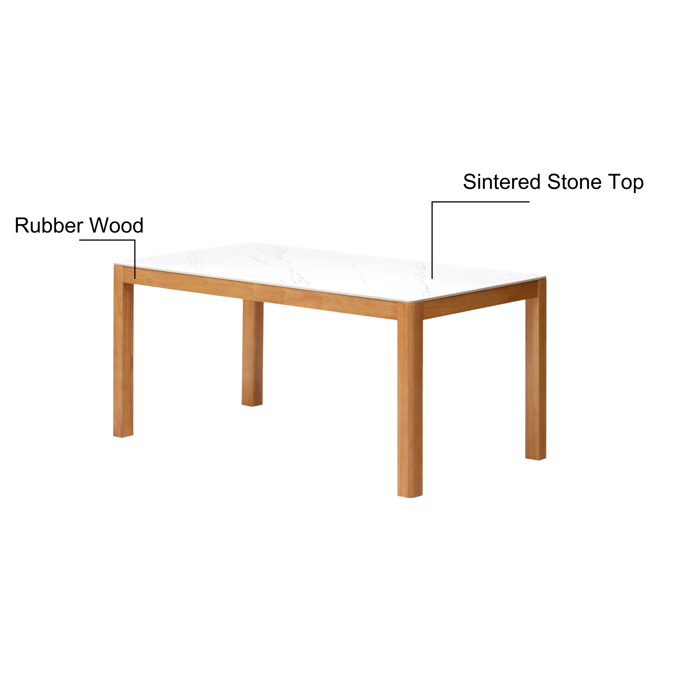 Solidwood Jinova Dining Table with Sintered Stone Top