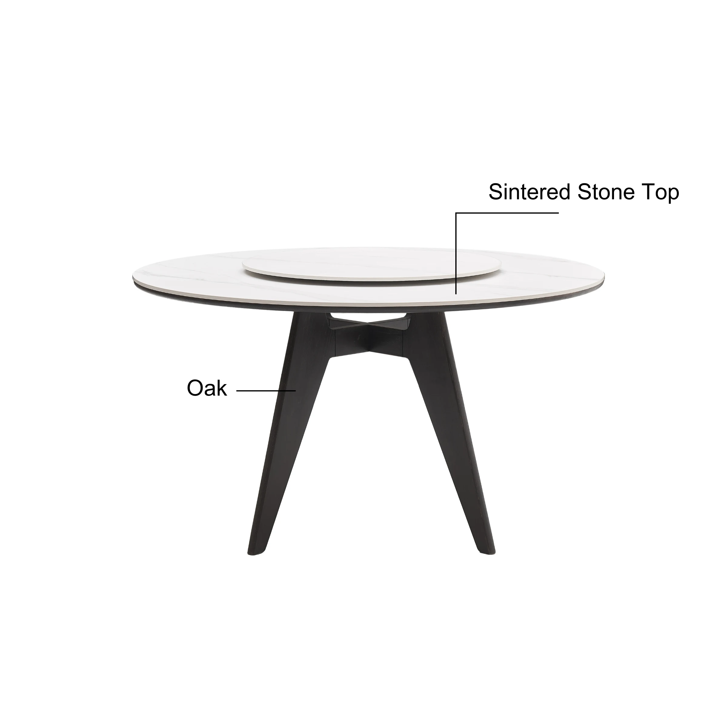 Solidwood Yelant Round Turntable Dining Table