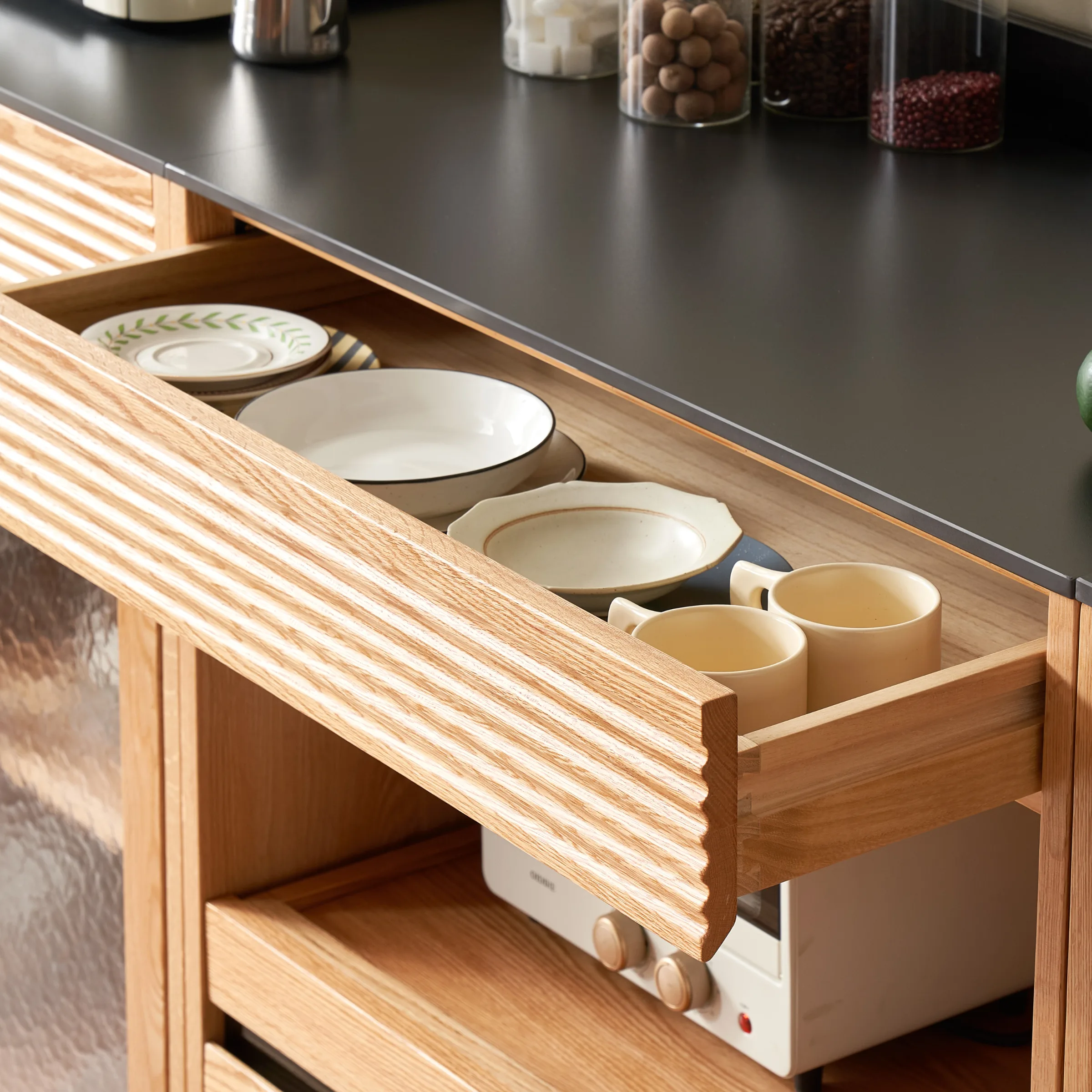 Solidwood Hemura Sideboard with 2 Drawers