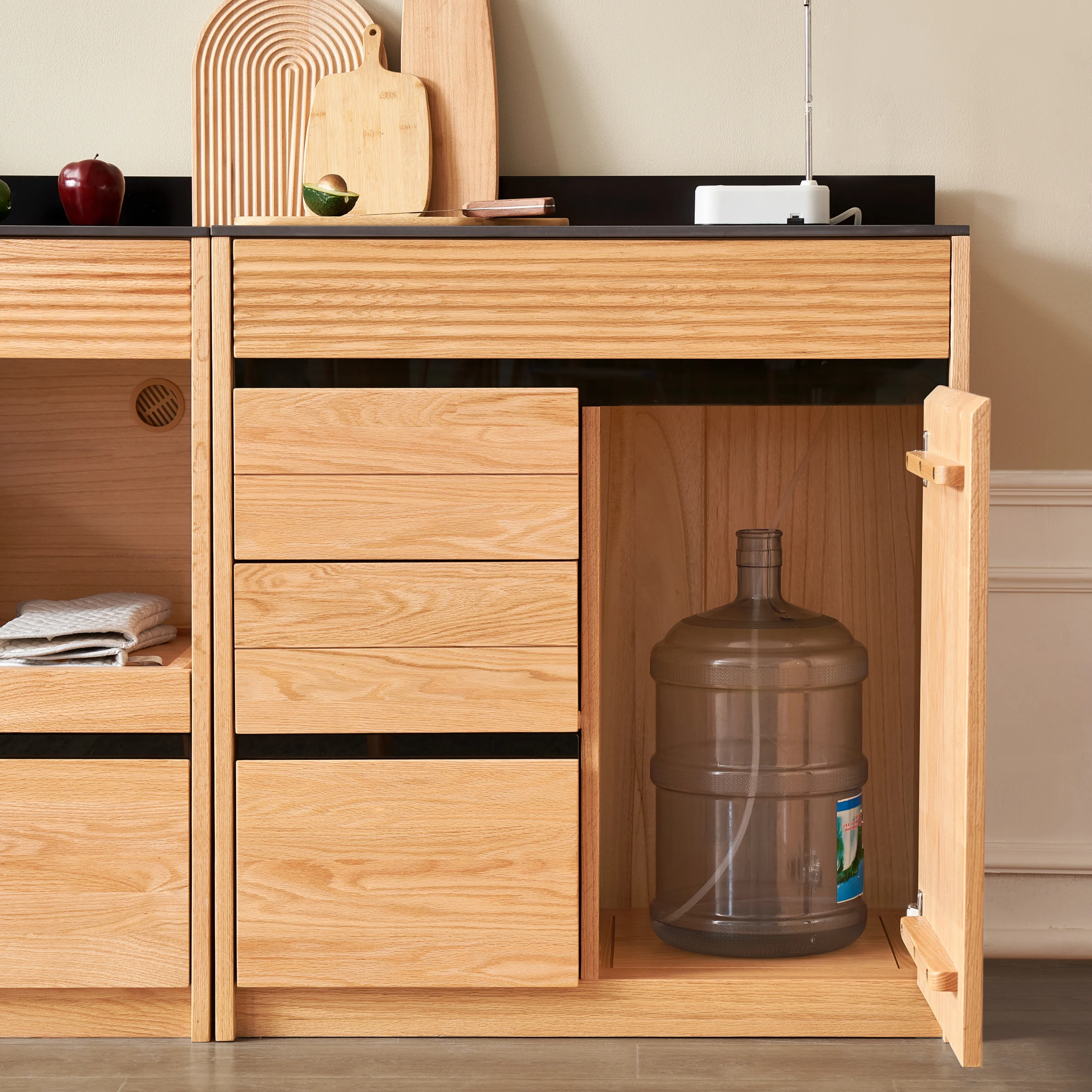 Solidwood Hemura Sideboard with Drawers & Cabinet
