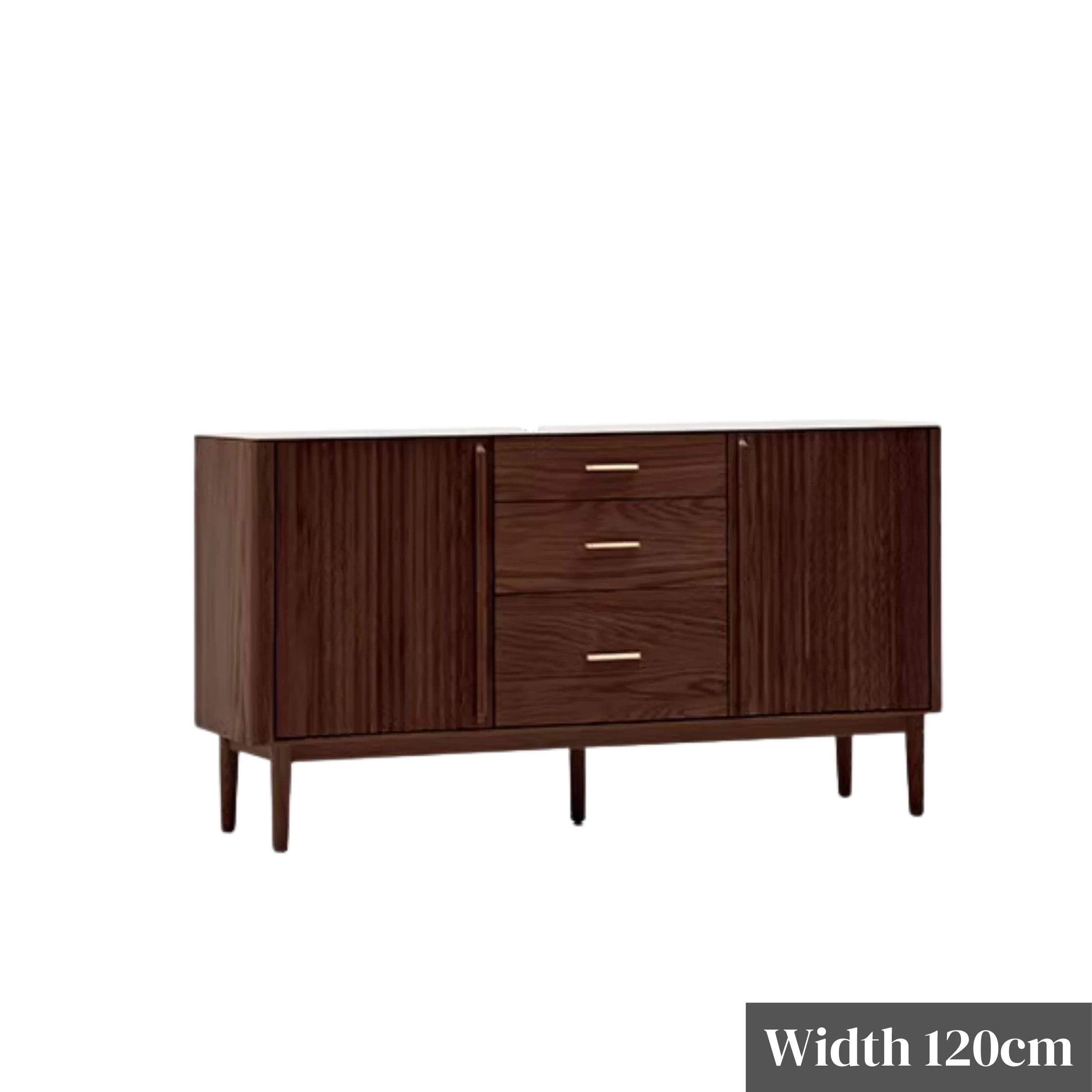 Solidwood Santa Rosa Sideboard with Sintered Stone Top, 120x42x81cm, Walnut