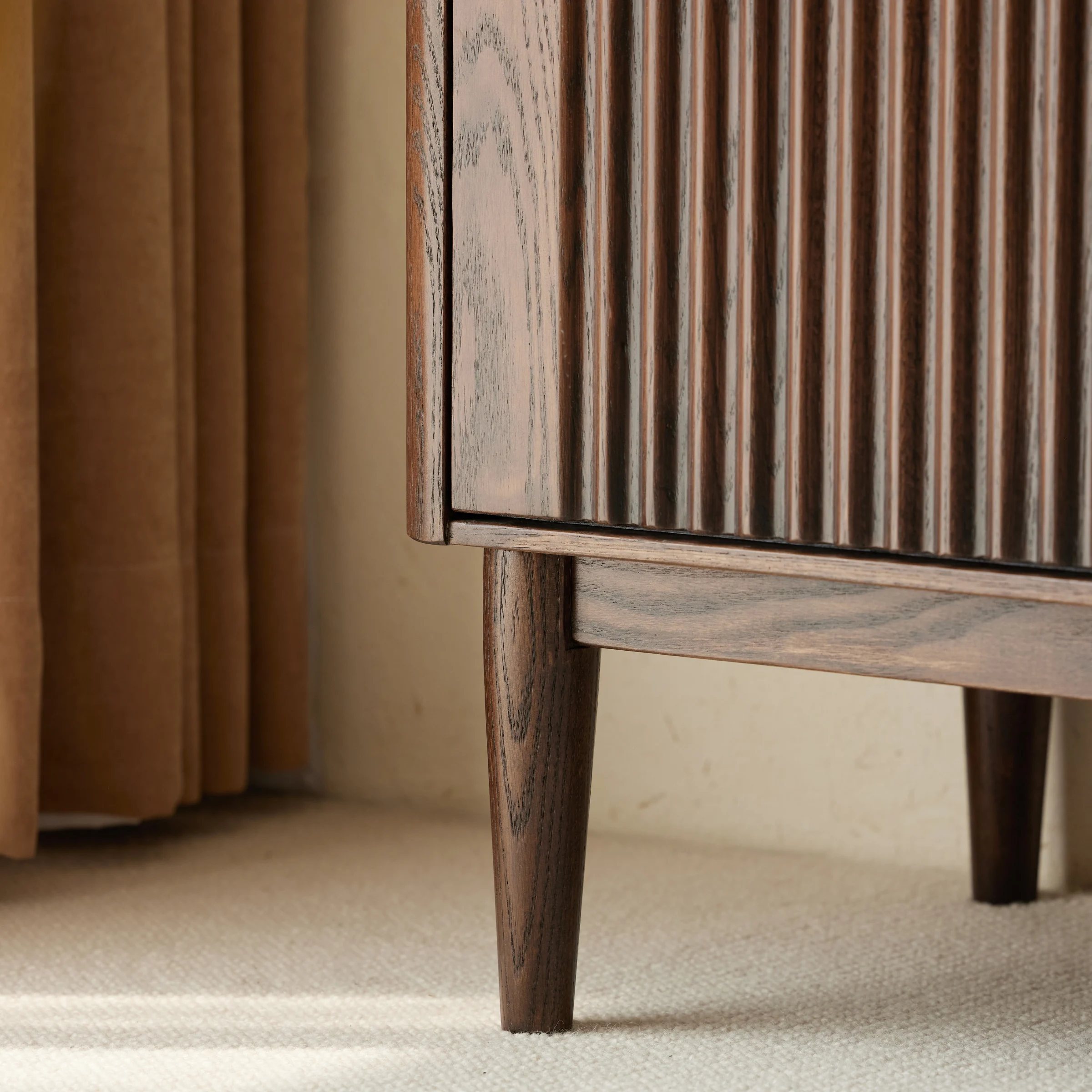 Solidwood Santa Rosa Sideboard with Sintered Stone Top & Hutch, 120x42x172cm, Walnut