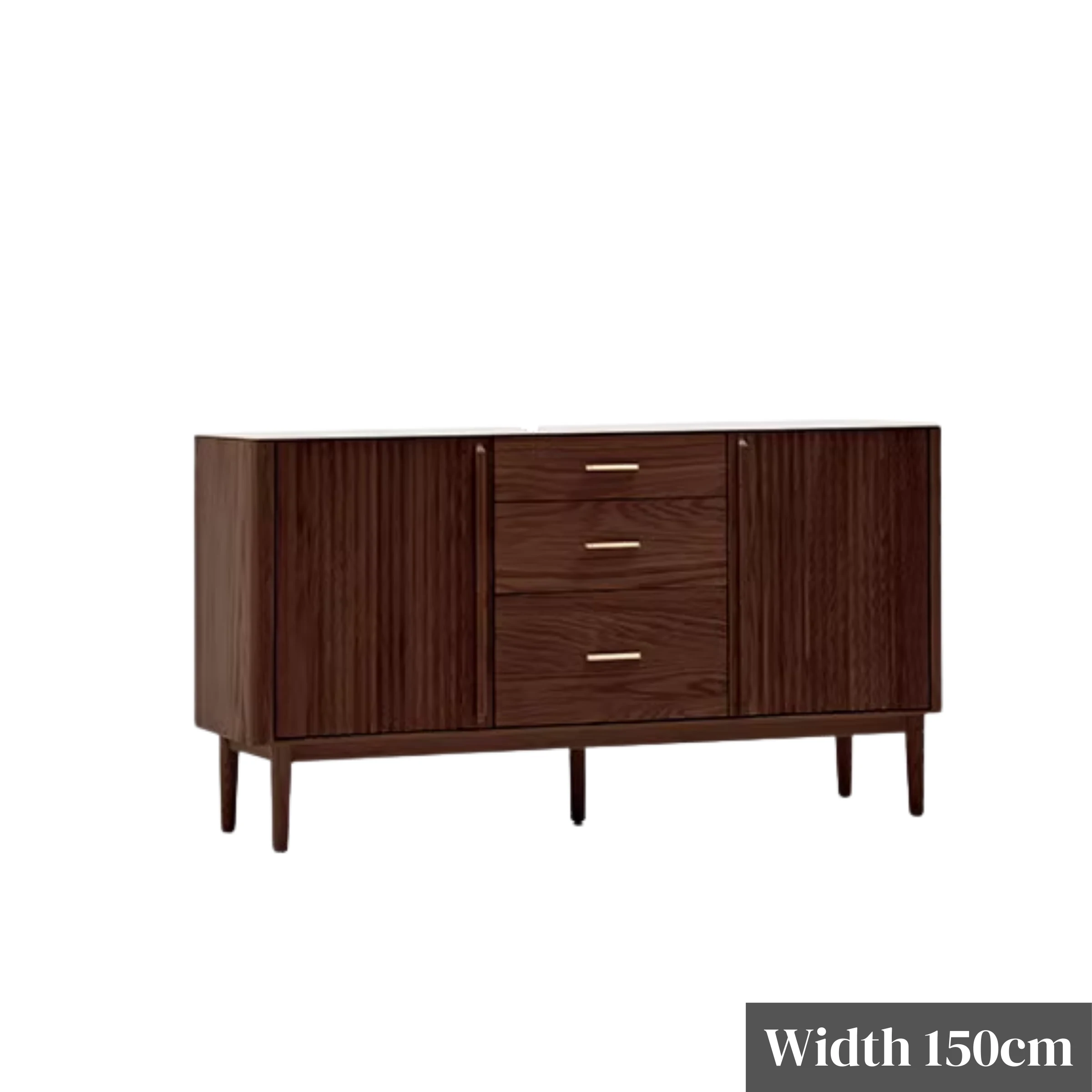 Solidwood Santa Rosa Sideboard with Sintered Stone Top, 150x42x81cm, Walnut