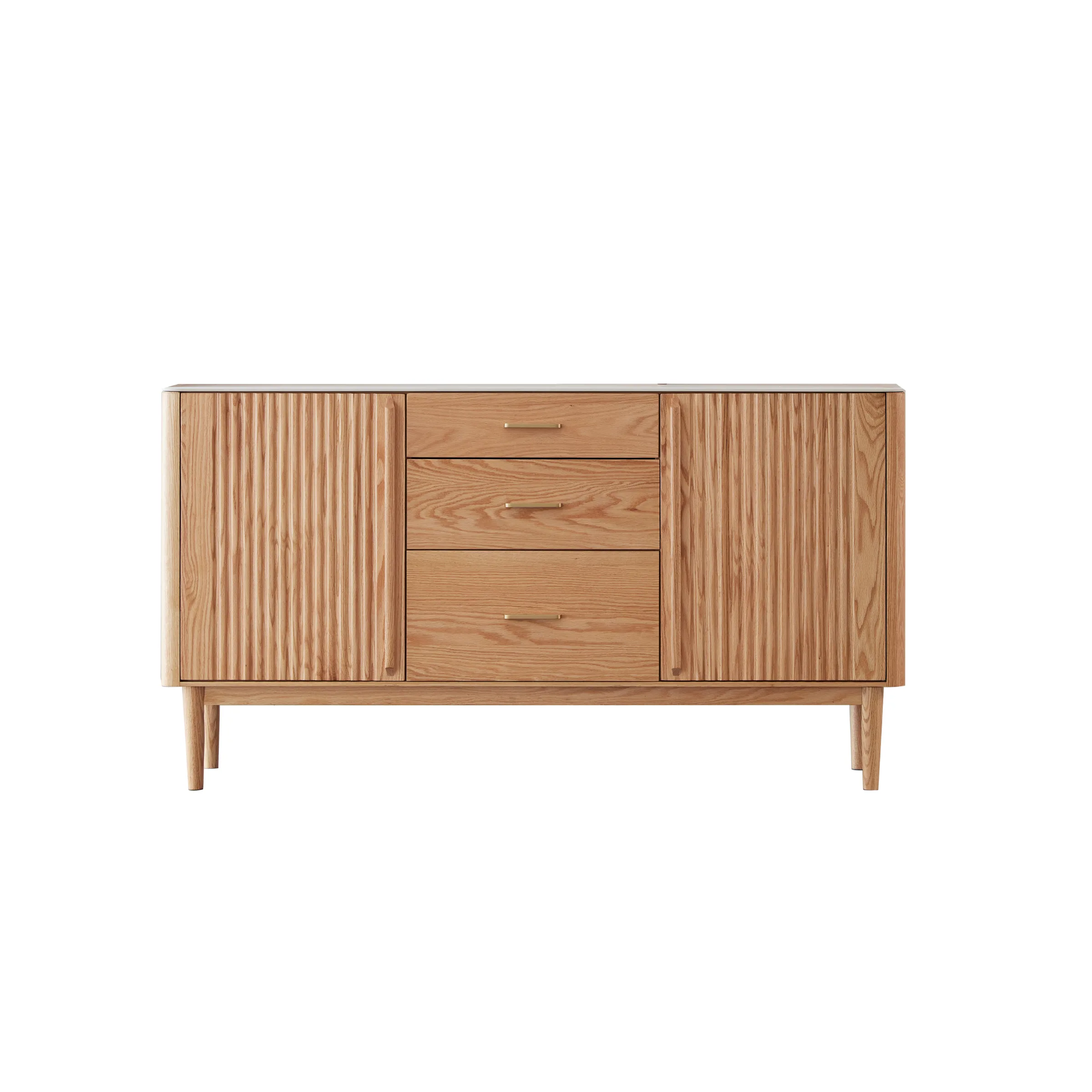 Solidwood Santa Rosa Sideboard with Sintered Stone Top, 150x42x81cm, Natural