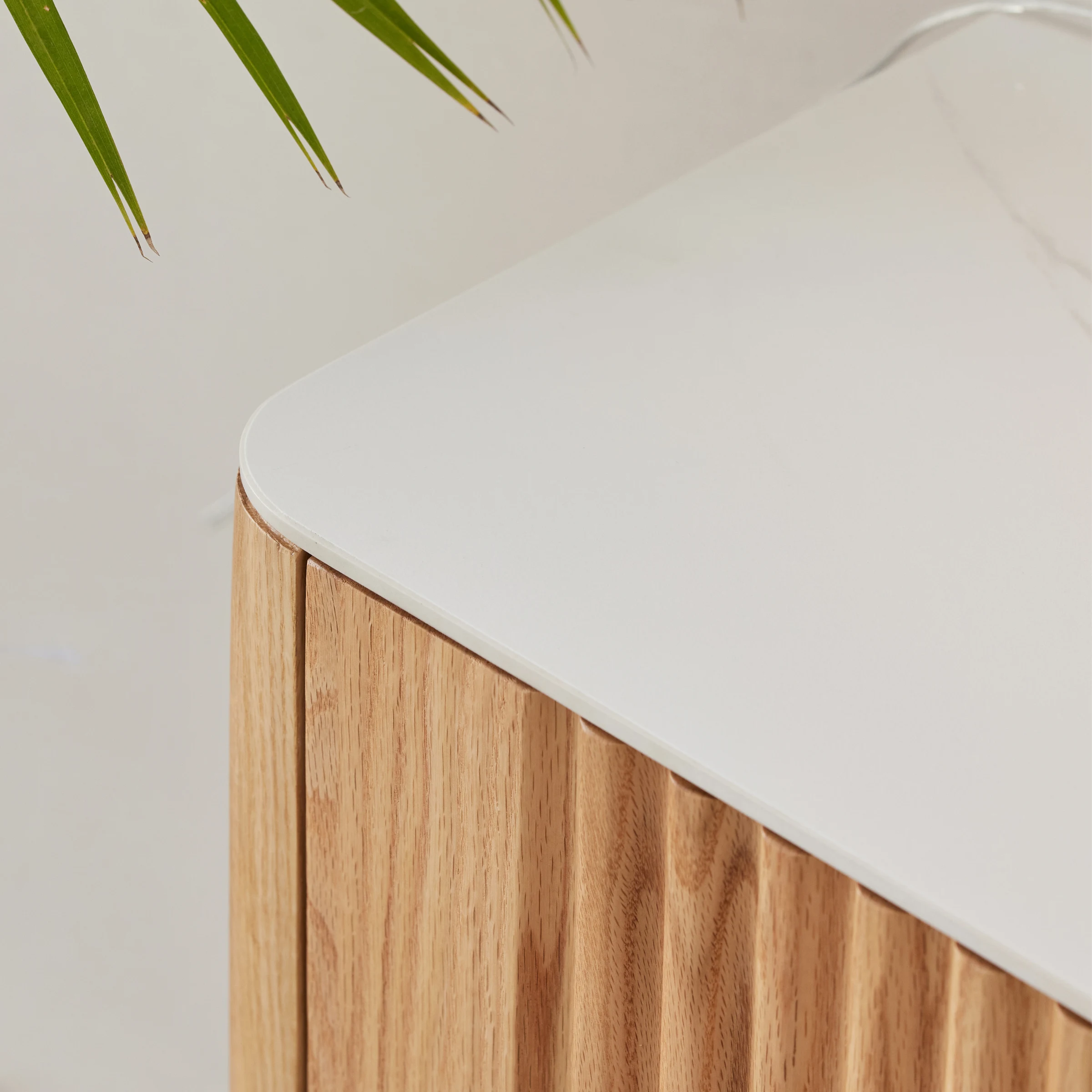 Solidwood Santa Rosa Sideboard with Sintered Stone Top, 150x42x81cm, Natural