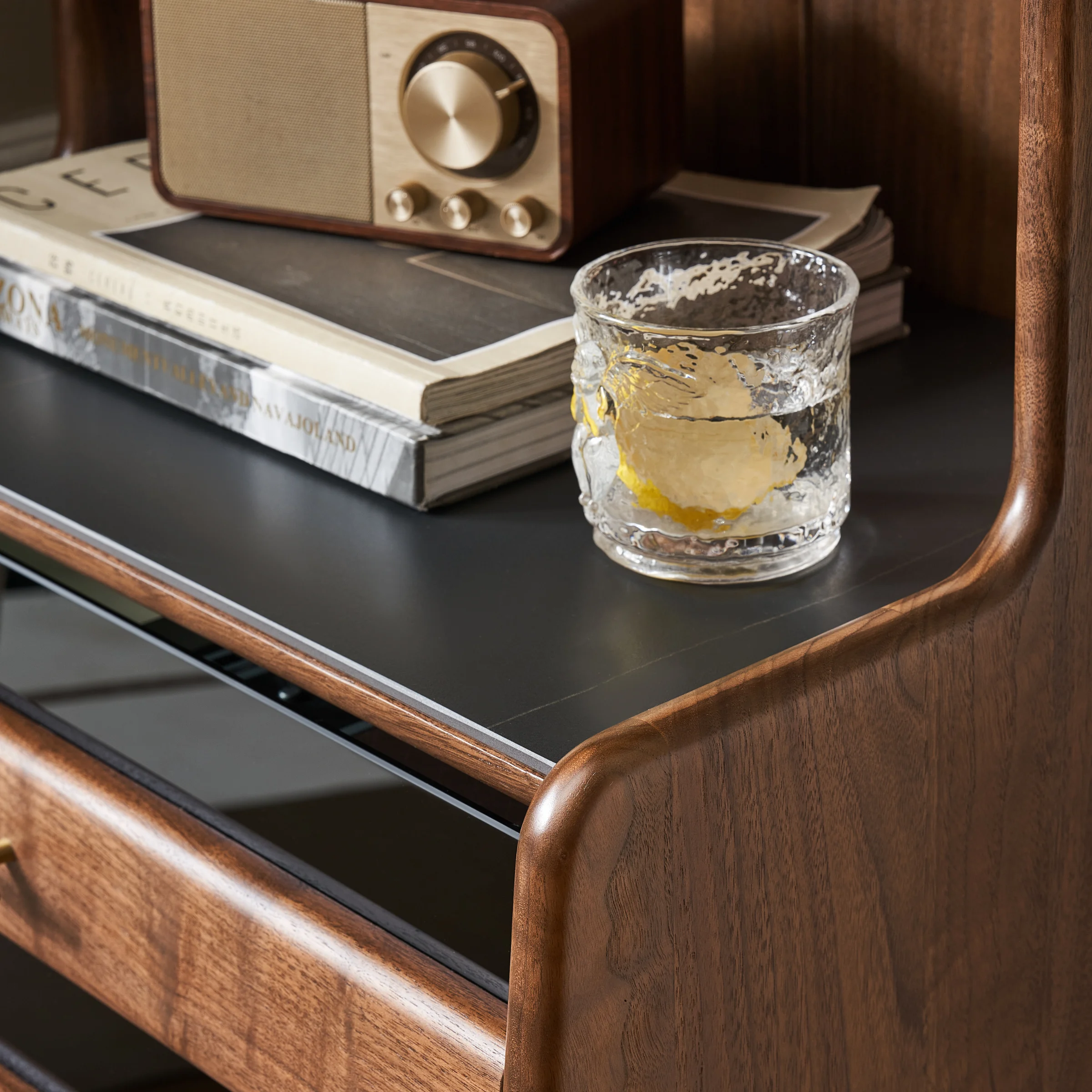 Solidwood Luxembourg Walnut Sideboard with Sintered Stone Top