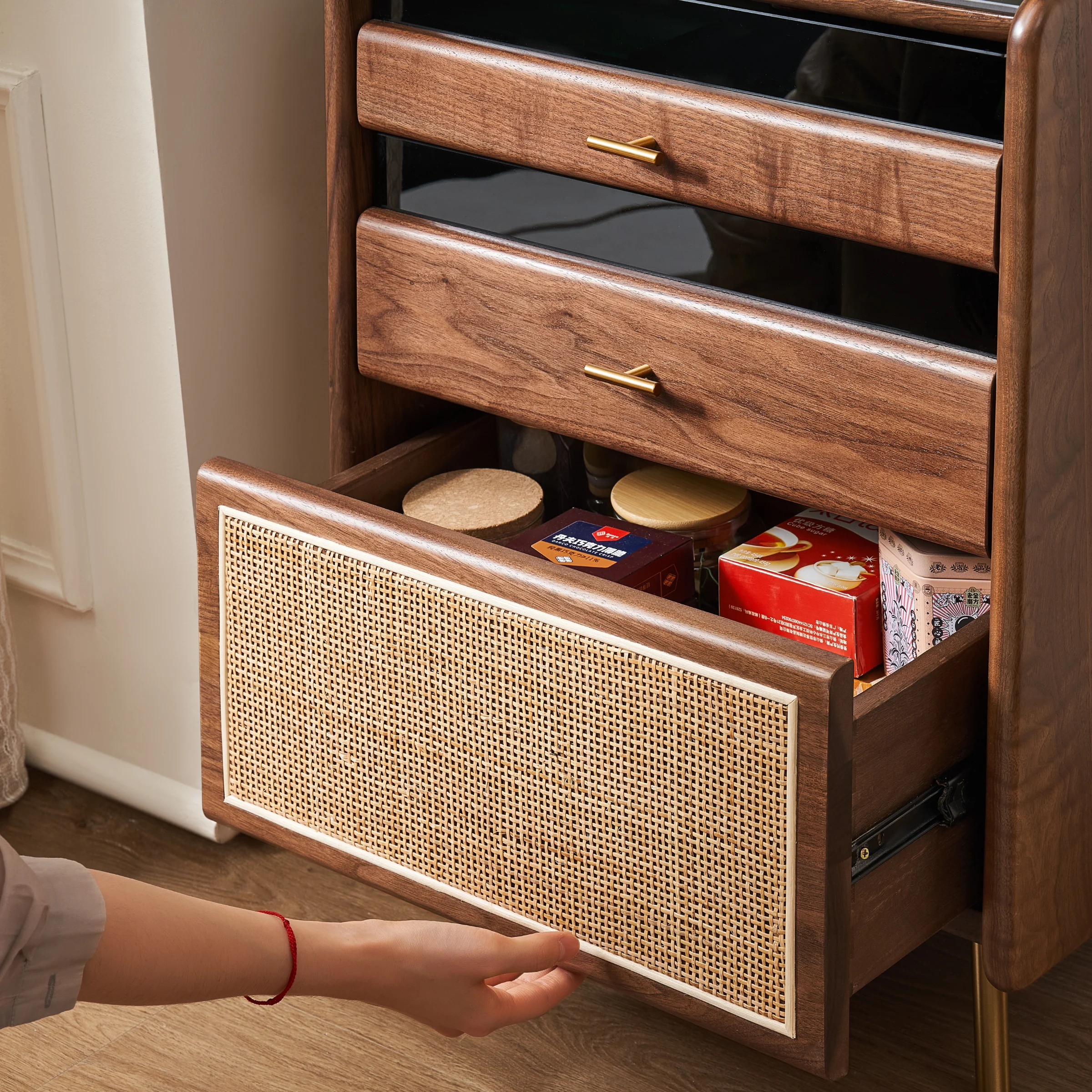 Solidwood Luxembourg Walnut Sideboard with Sintered Stone Top