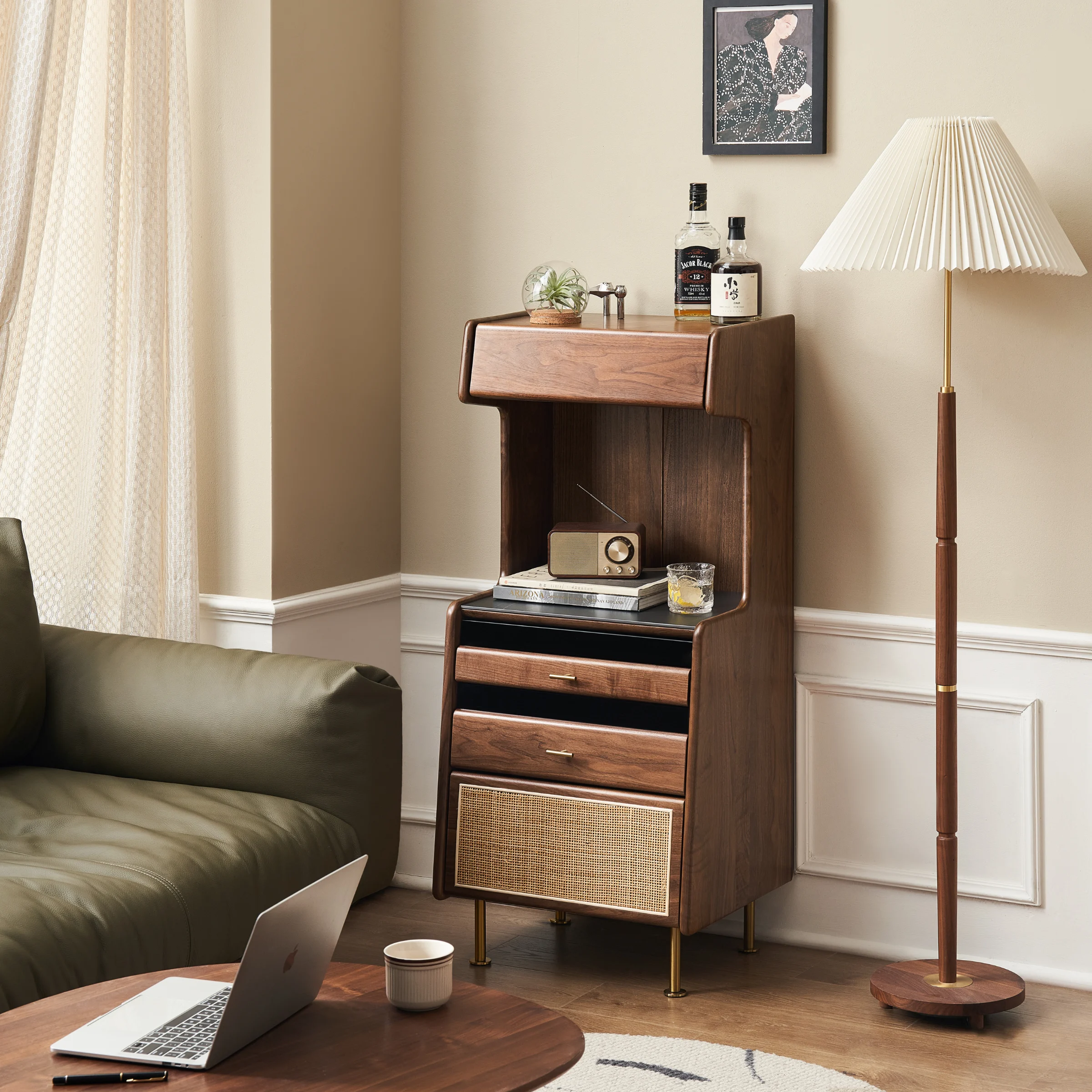 Solidwood Luxembourg Walnut Sideboard with Sintered Stone Top