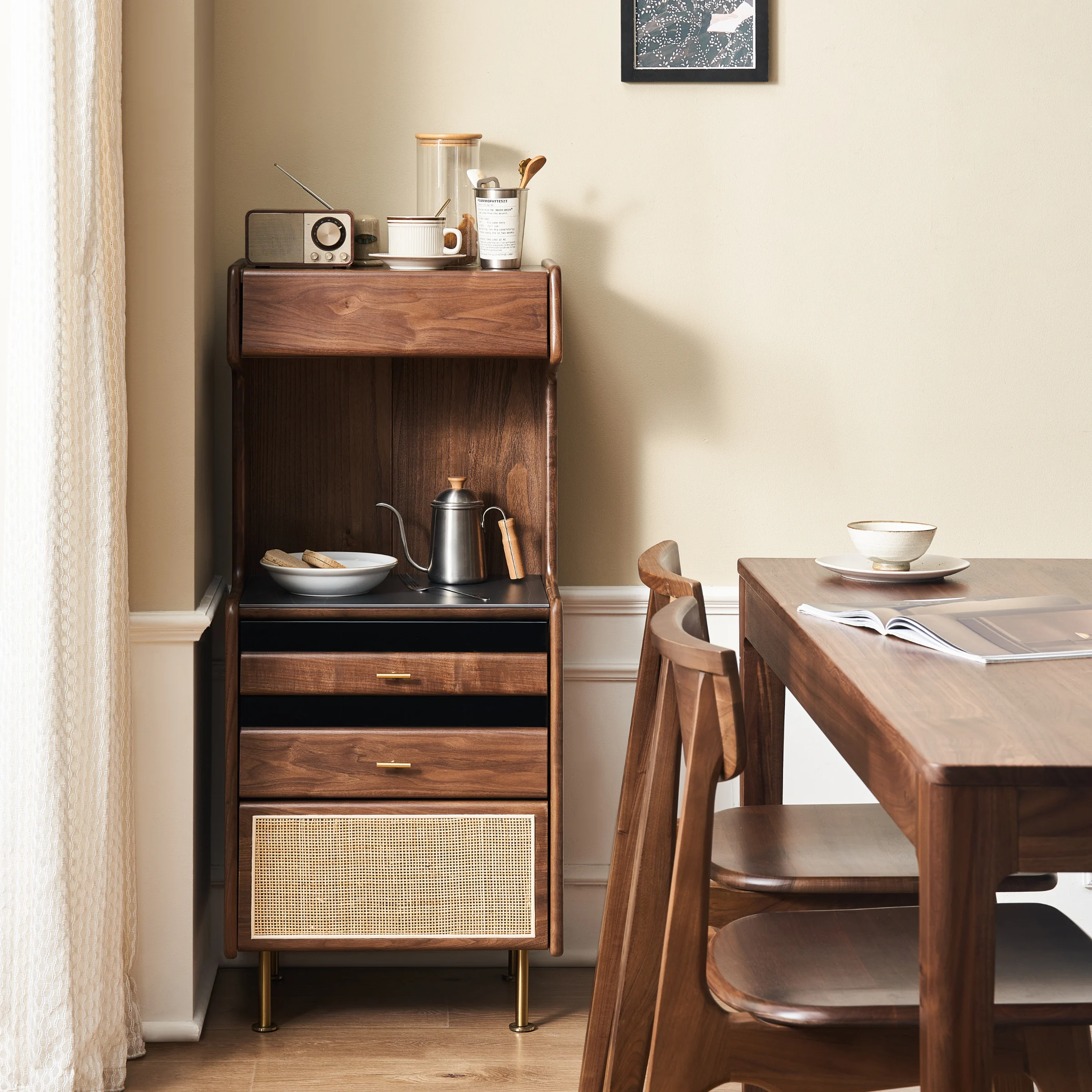 Solidwood Luxembourg Walnut Sideboard with Sintered Stone Top