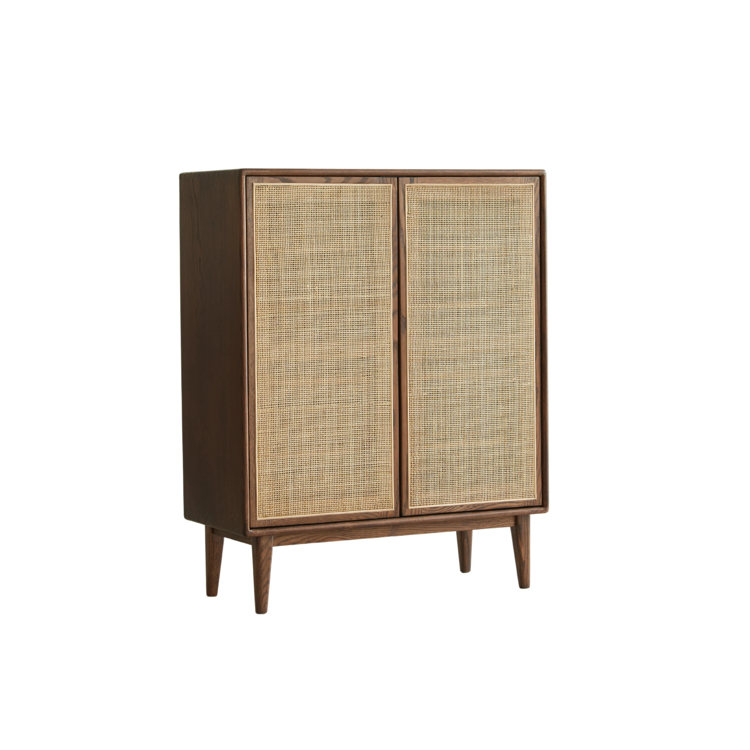 Solidwood Bailey Shoe Cabinet, 80x35cm, Walnut