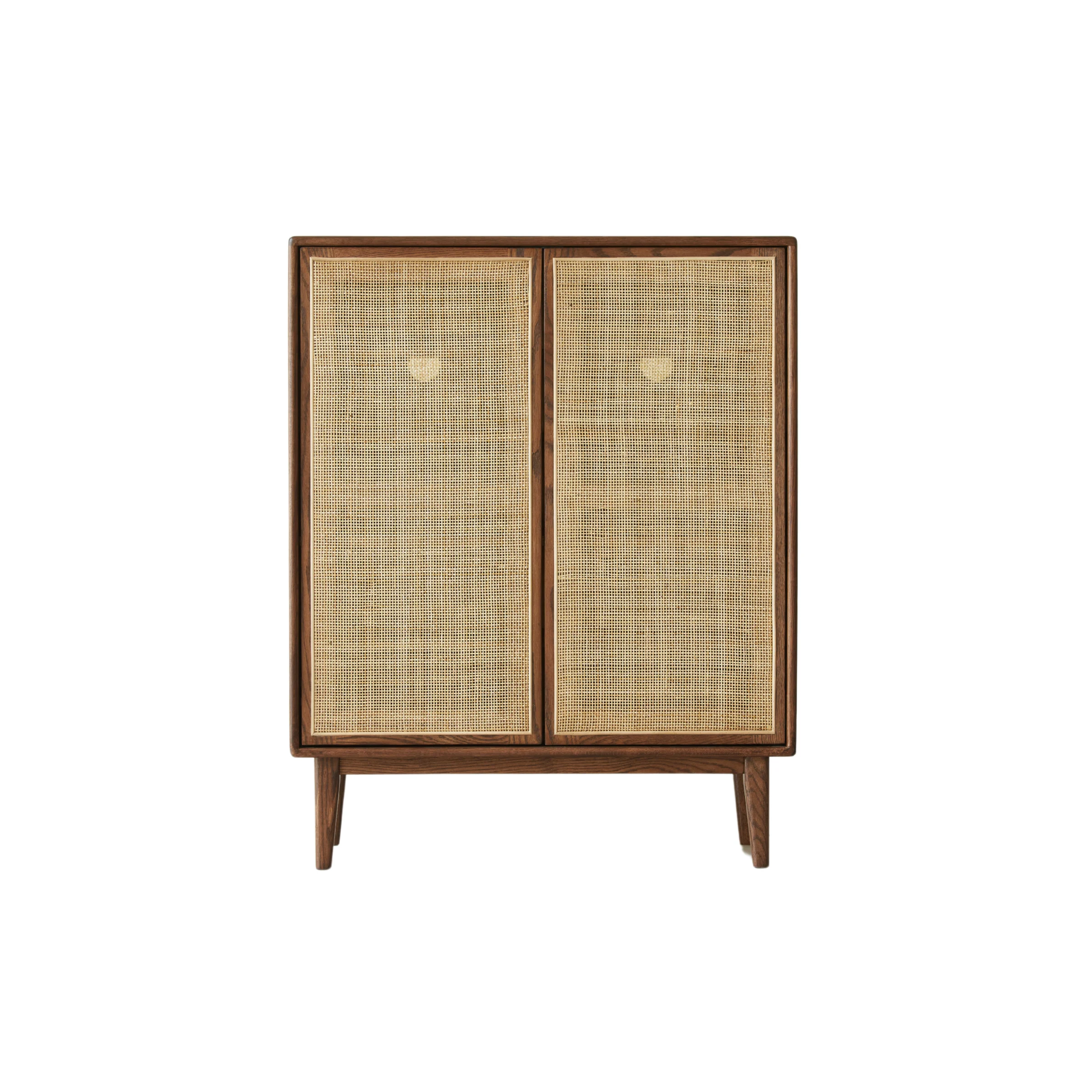Solidwood Bailey Shoe Cabinet, 80x35cm, Walnut