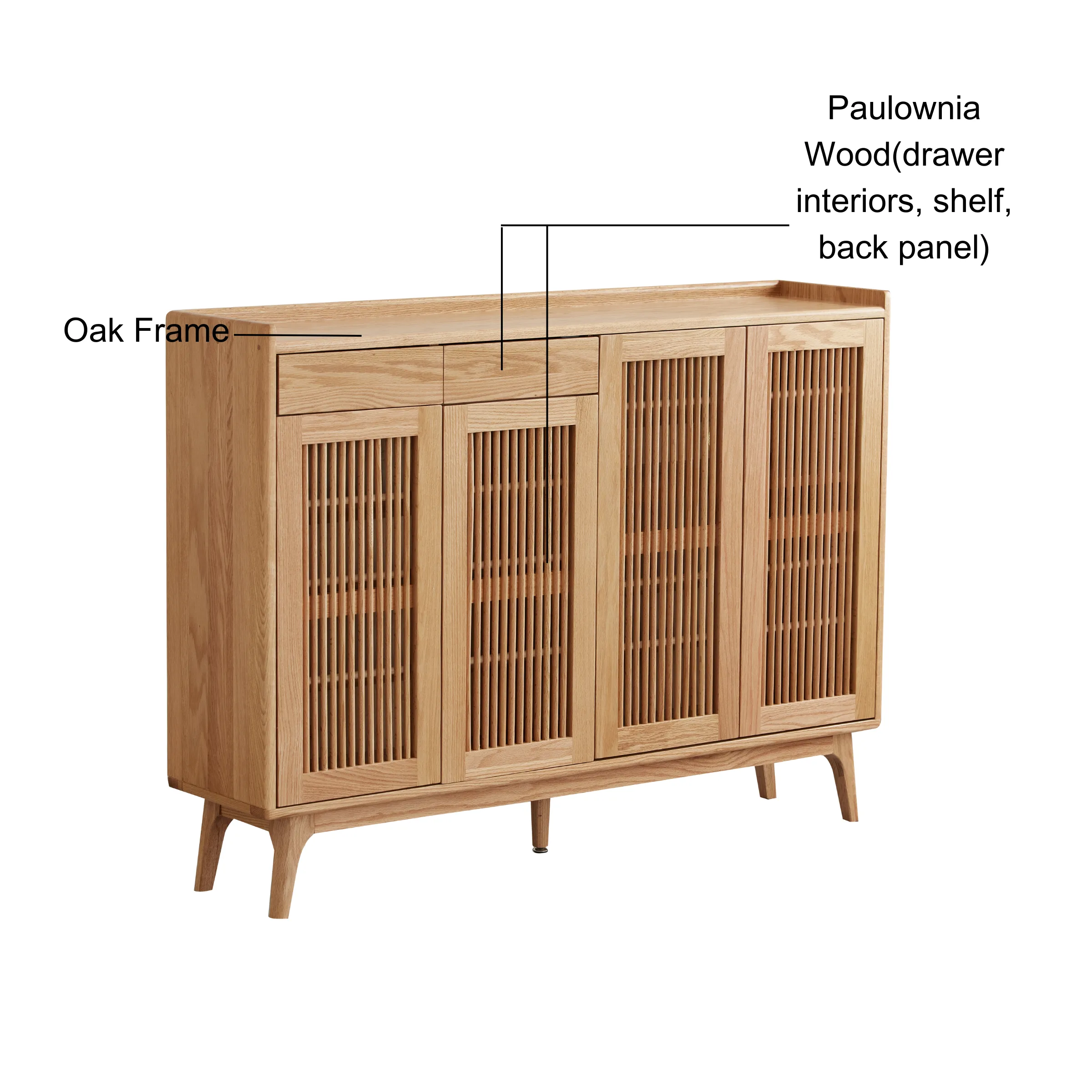 Solidwood Santa Rosa Shoe Cabinet with Drawers, 1.4m