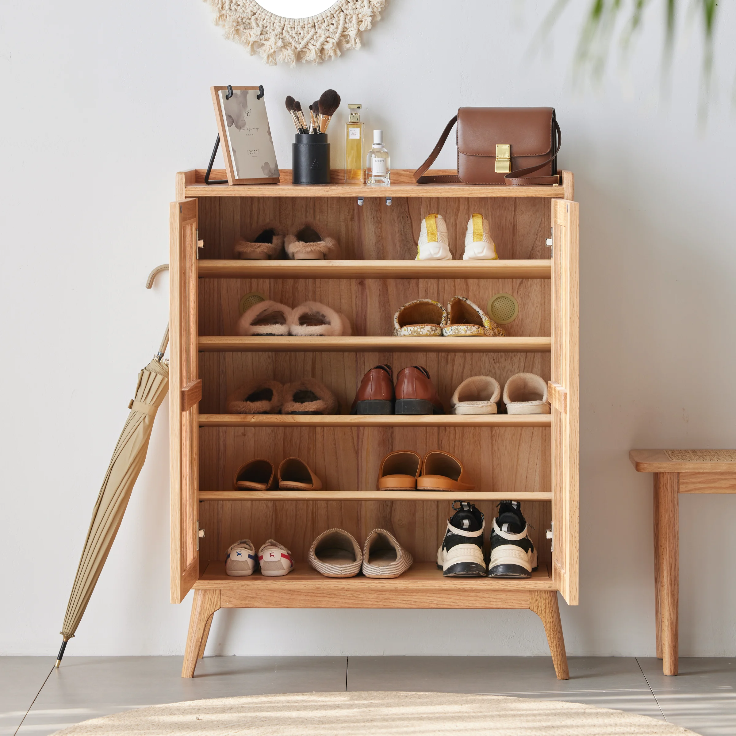 Solidwood Santa Rosa Shoe Cabinet, 0.8m