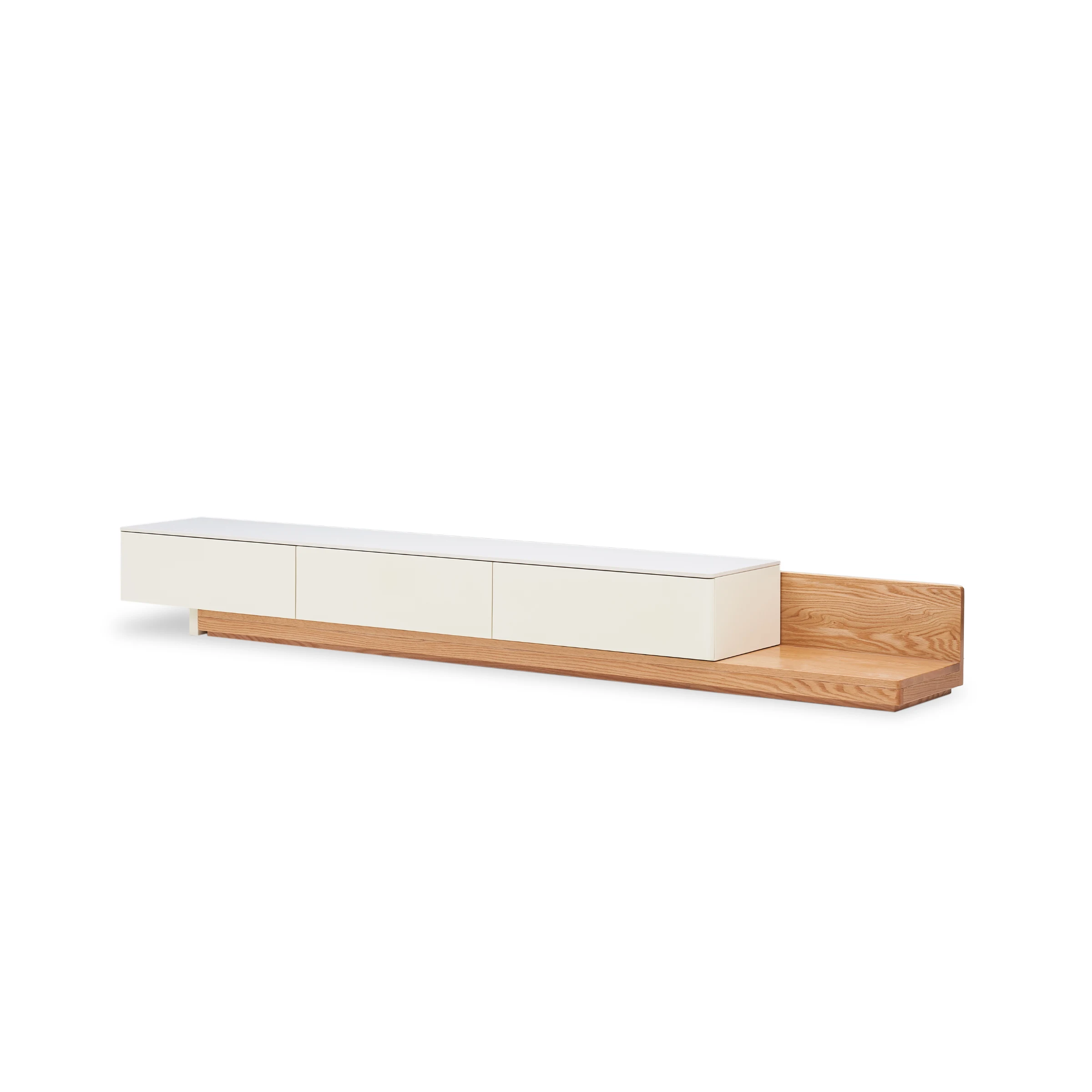 Solidwood Miaco Adjustable Entertainment Unit with Sintered Stone Top