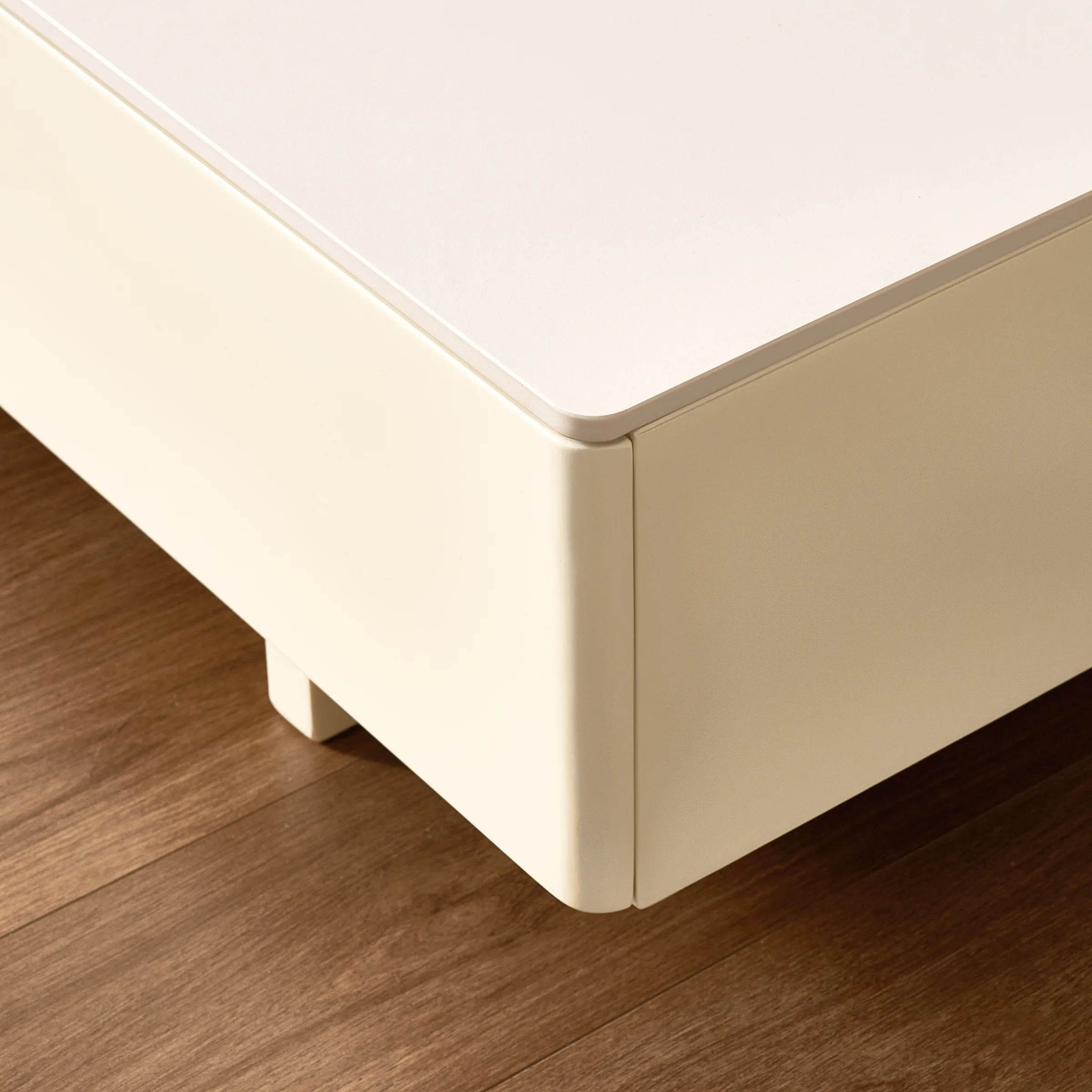 Solidwood Miaco Adjustable Entertainment Unit with Sintered Stone Top