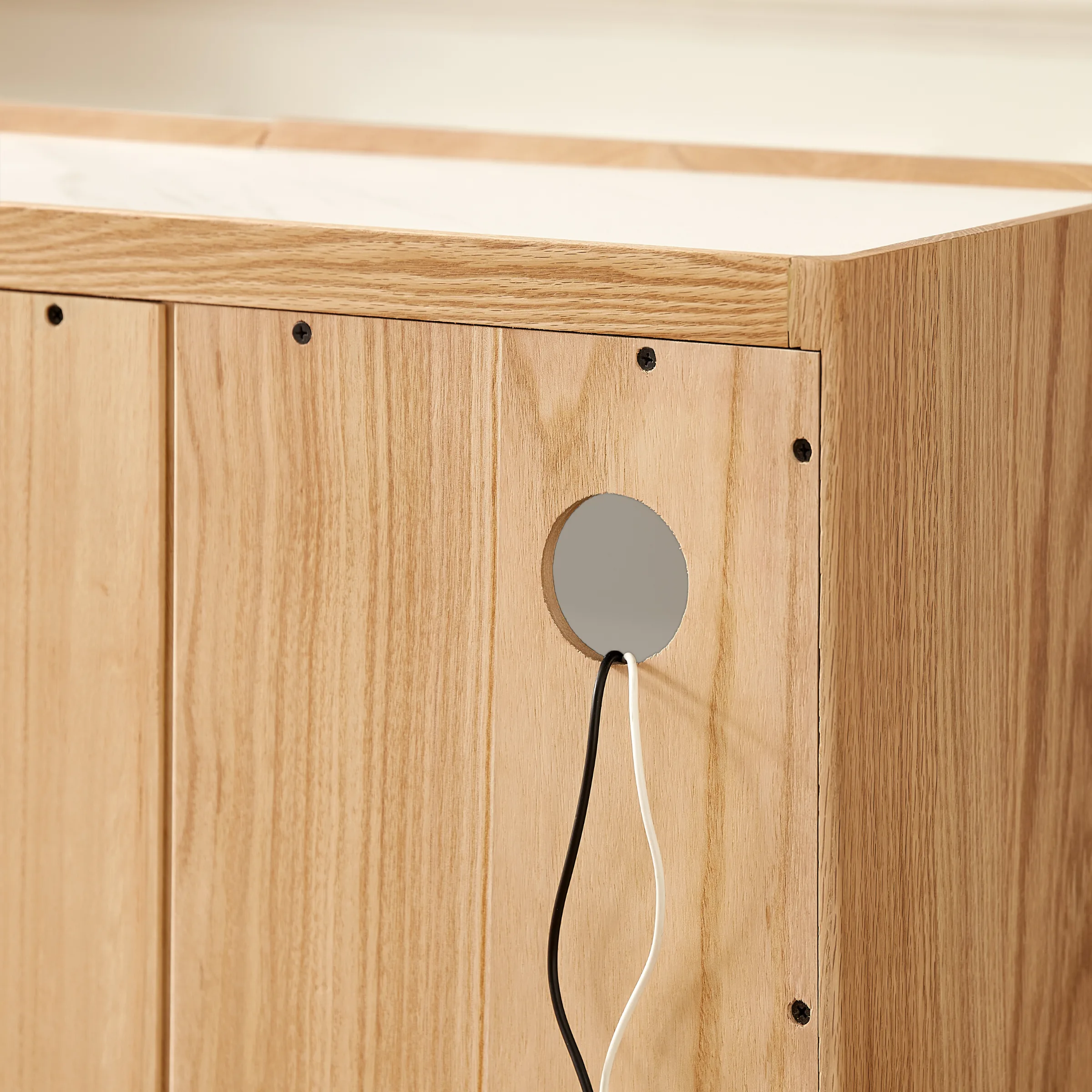 Solidwood Hemura Tall Entertainment Unit with Sintered Stone Top